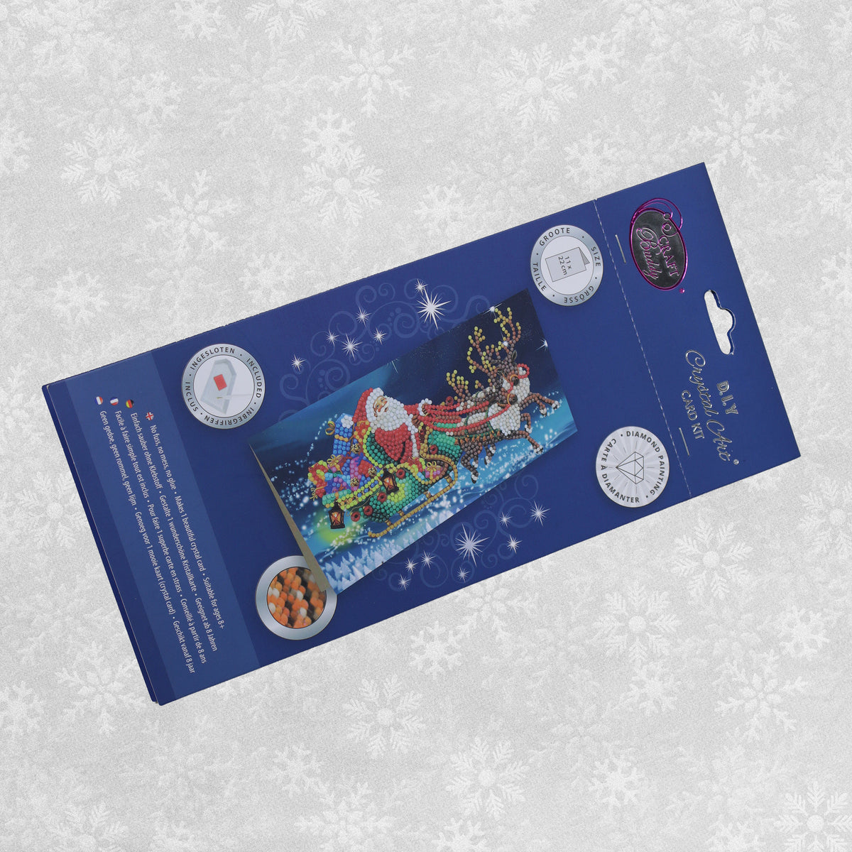 Craft Buddy DIY Crystal Art Card Kit - Santa's Sleigh 11cms x 22 cms