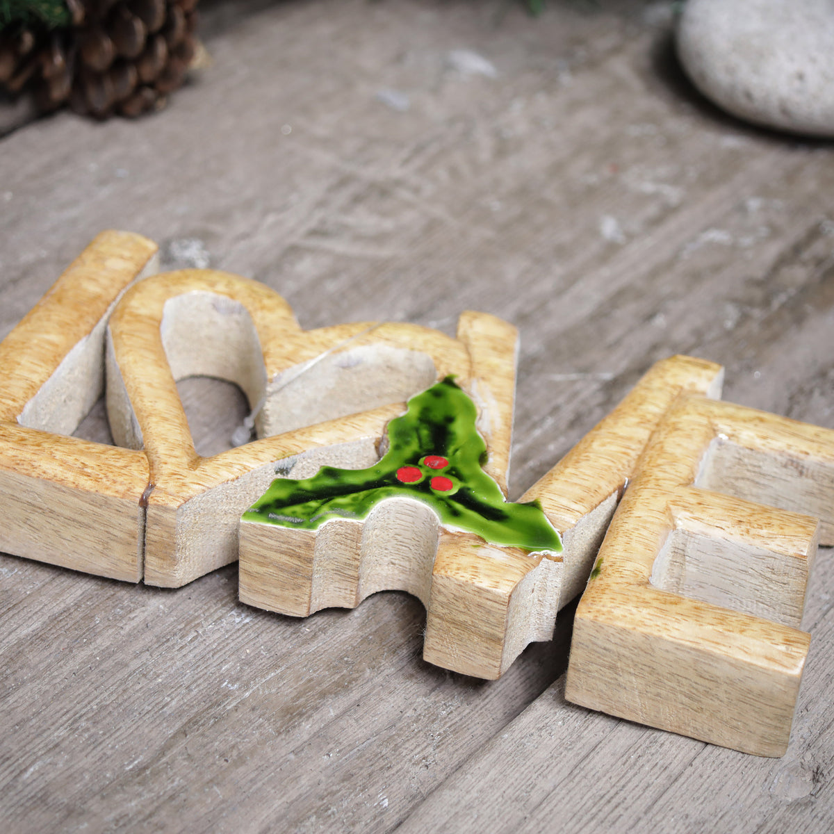 Handcrafted Wooden 'LOVE' Decoration 19.5cm x 10cm