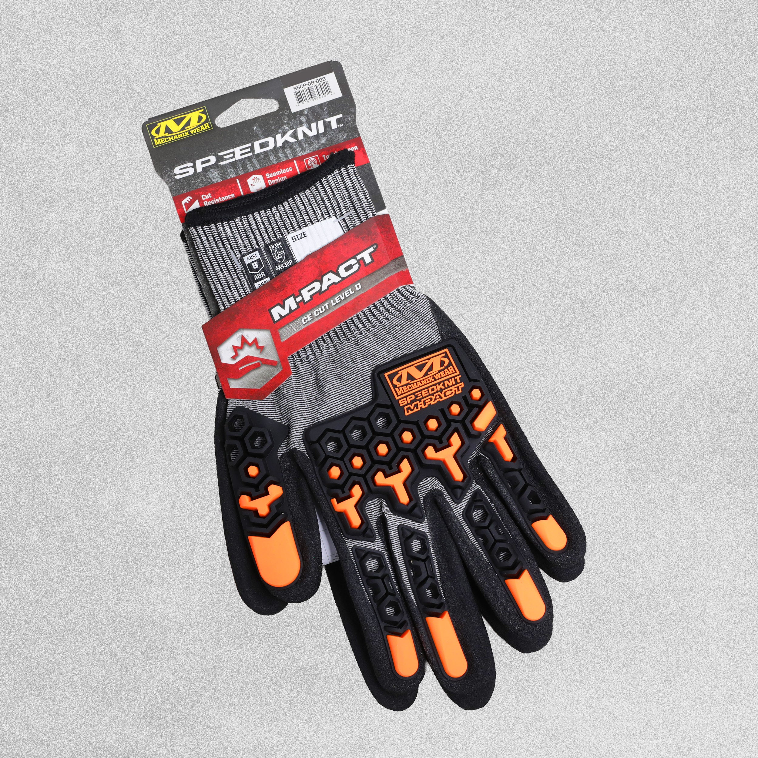 Mechanix Wear SpeedKnit M-Pact Grey HPPE/Nitrile Work Gloves - ANSI A4 Cut Resistance