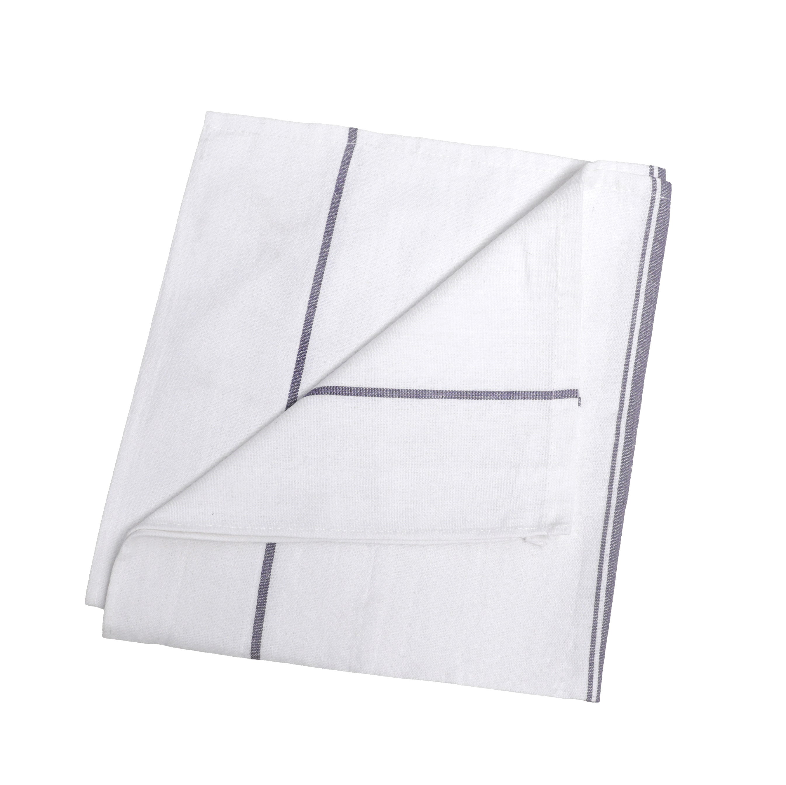 Tea Towel / Glass Cloth Centre Stripe - Charcoal - 55cm x 60cm