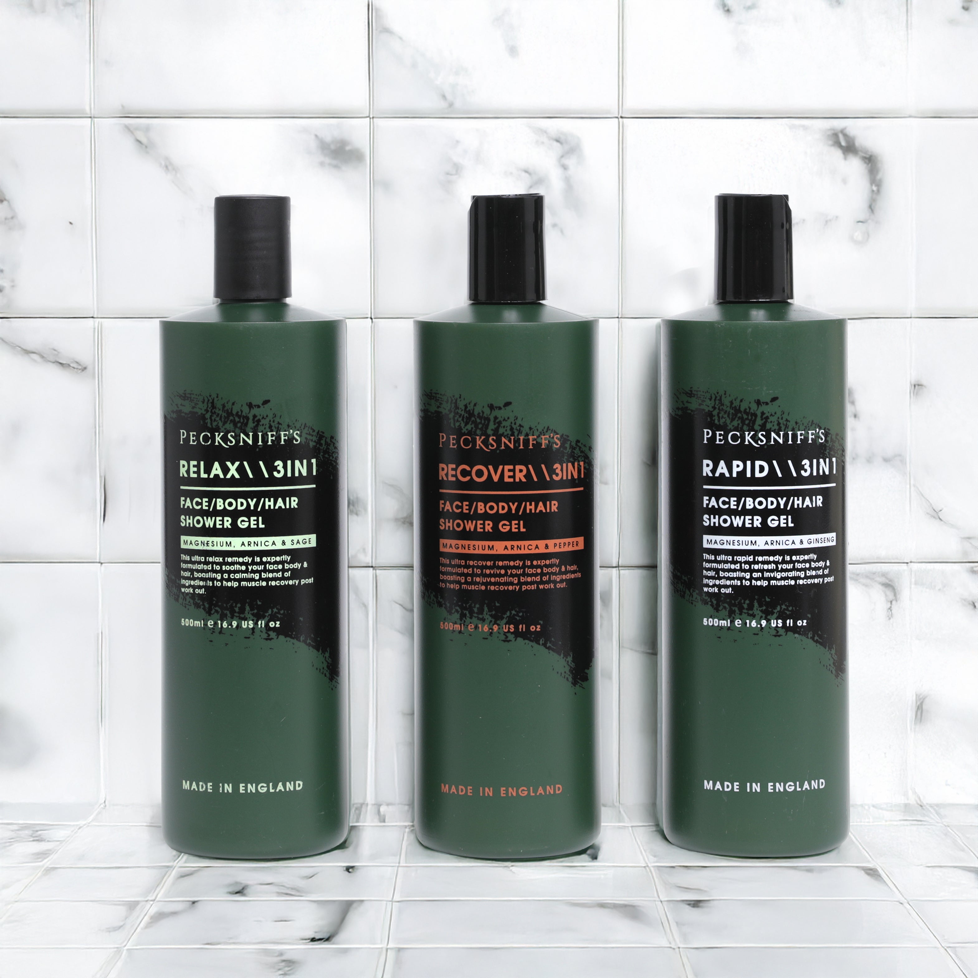 Pecksniff's 3-in-1 Face, Body, Hair Shower Gel - Various Scents Available - 500ml