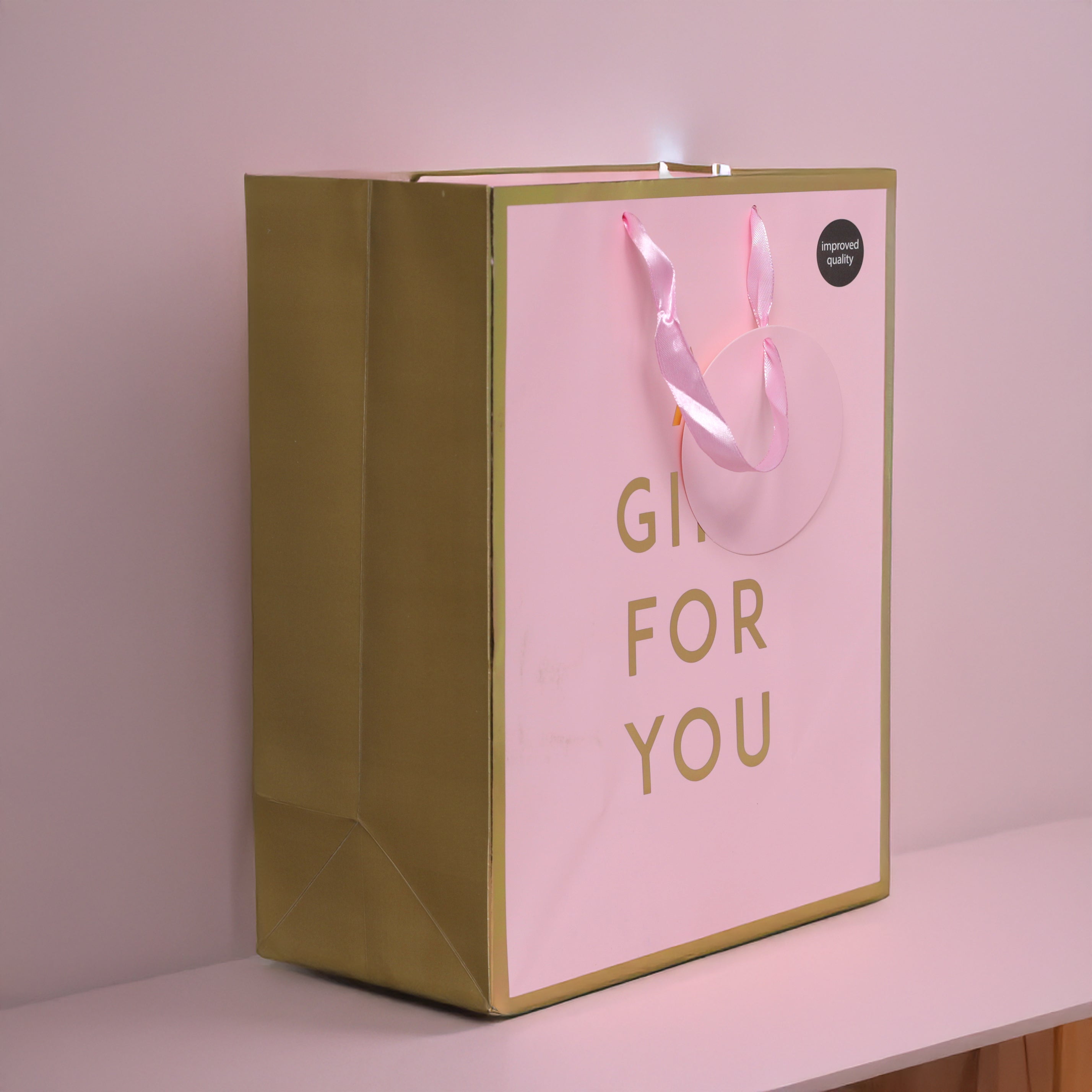 Pink and Gold Gift For You Gift Bag