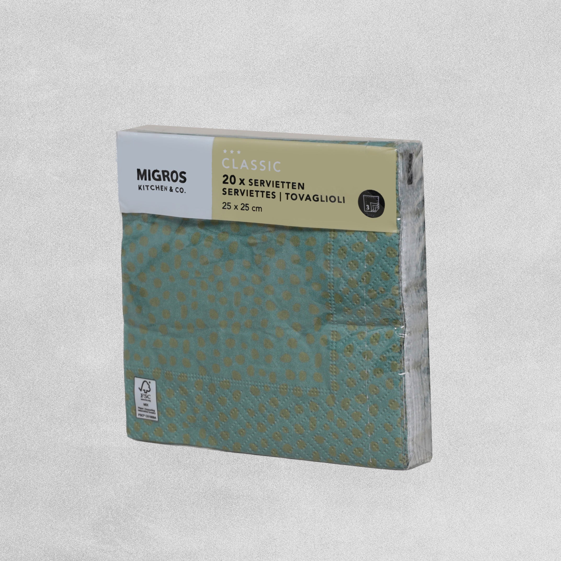 Migros Kitchen & Co Tribe Serviettes 25cm x 25cm Red/Green 20pcs