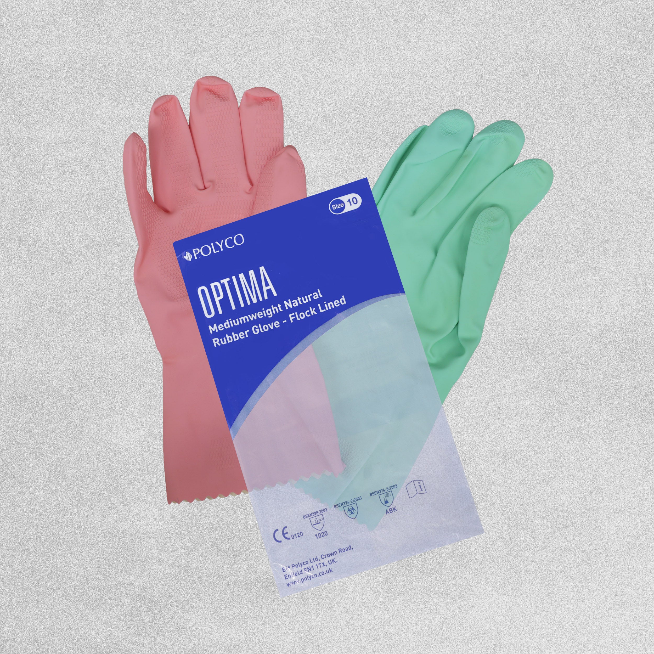 Polyco Optima Mediumweight Rubber Chemical Resistant Glove - Size 10 XL Various colours
