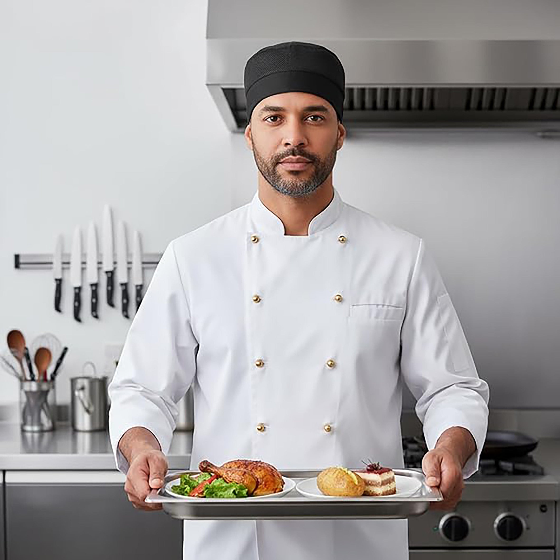 Chefs Skull Cap Black One Size