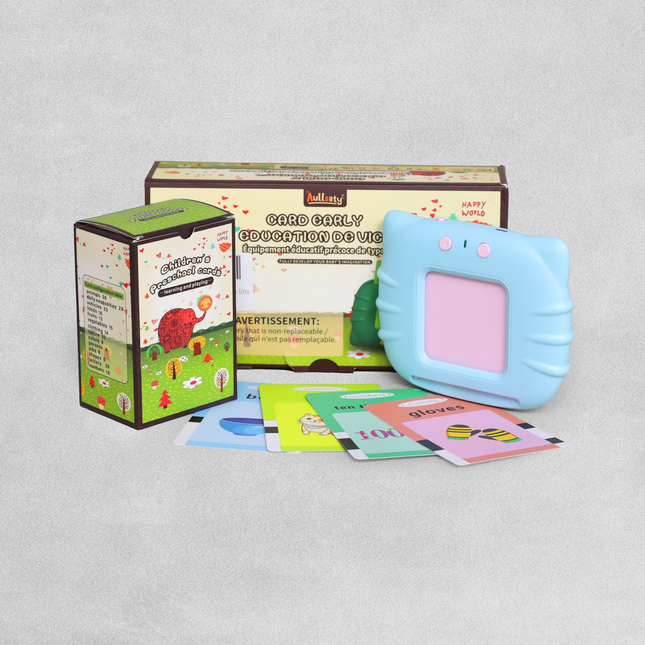 Aullsaty Toddler Toys - Kitter Educational Toys Talking Baby Flash Cards and Device