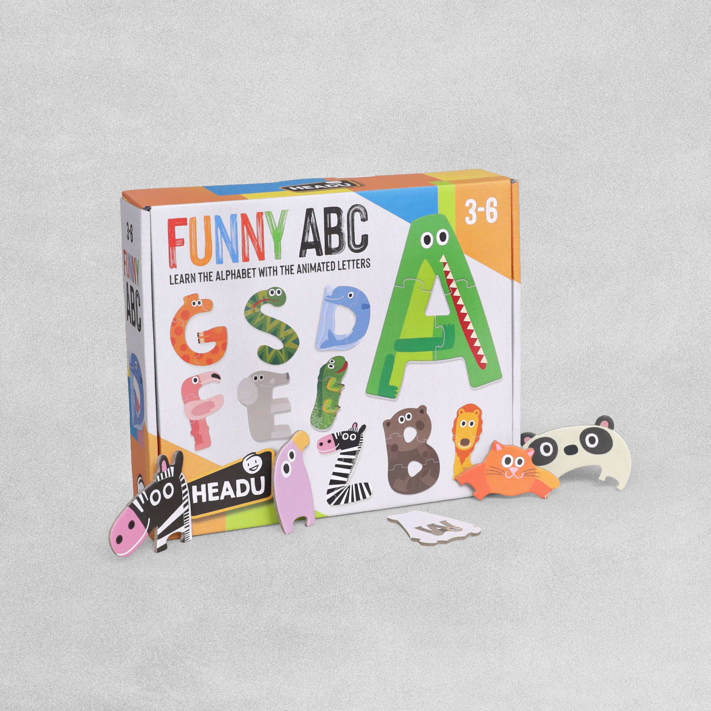 Headu Funny Abc Puzzle- Animated Letters - Age 3-6 Years