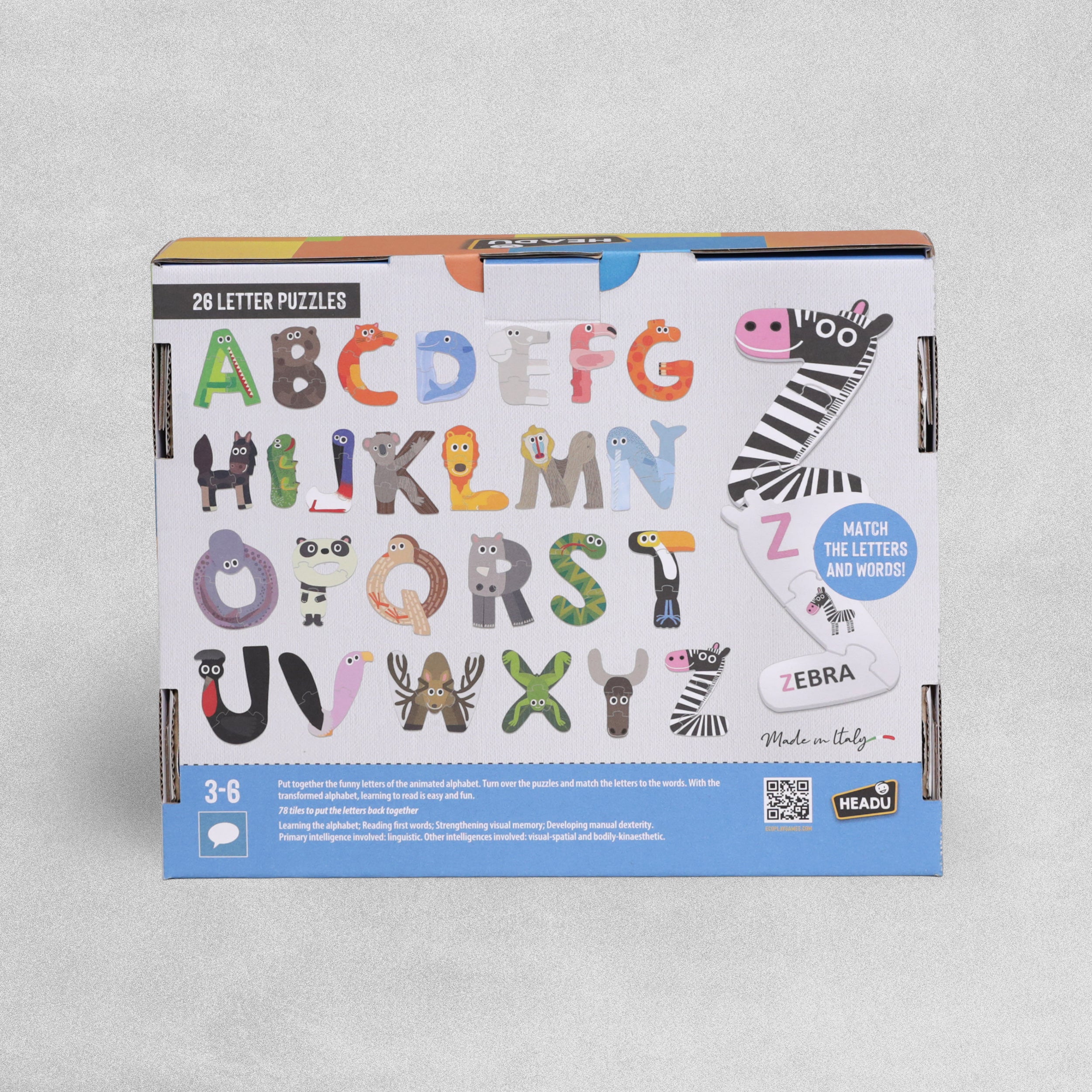 Headu Funny Abc Puzzle- Animated Letters - Age 3-6 Years