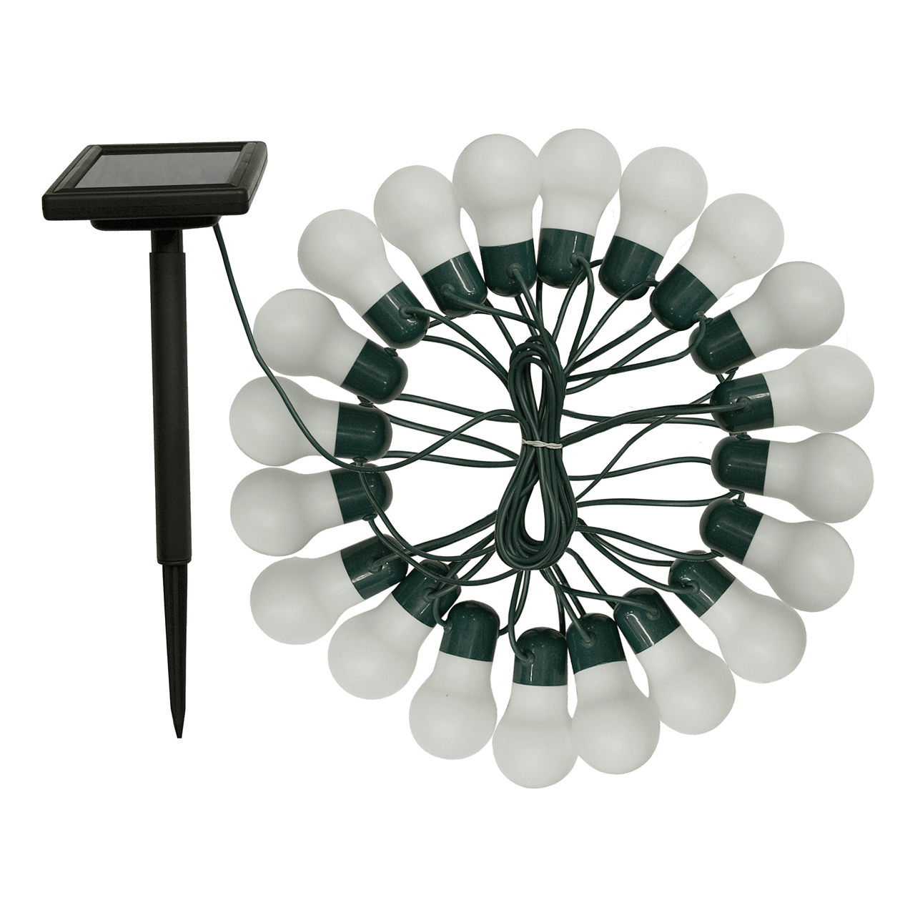 Solar Powered Party String Lights - 20 multicoloured LEDs