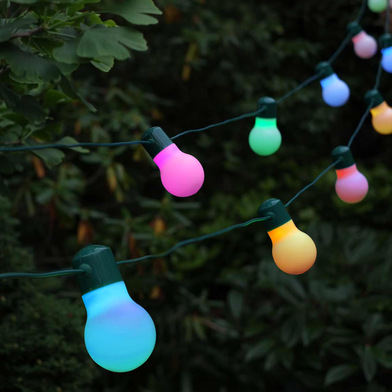 Solar Powered Party String Lights - 20 multicoloured LEDs