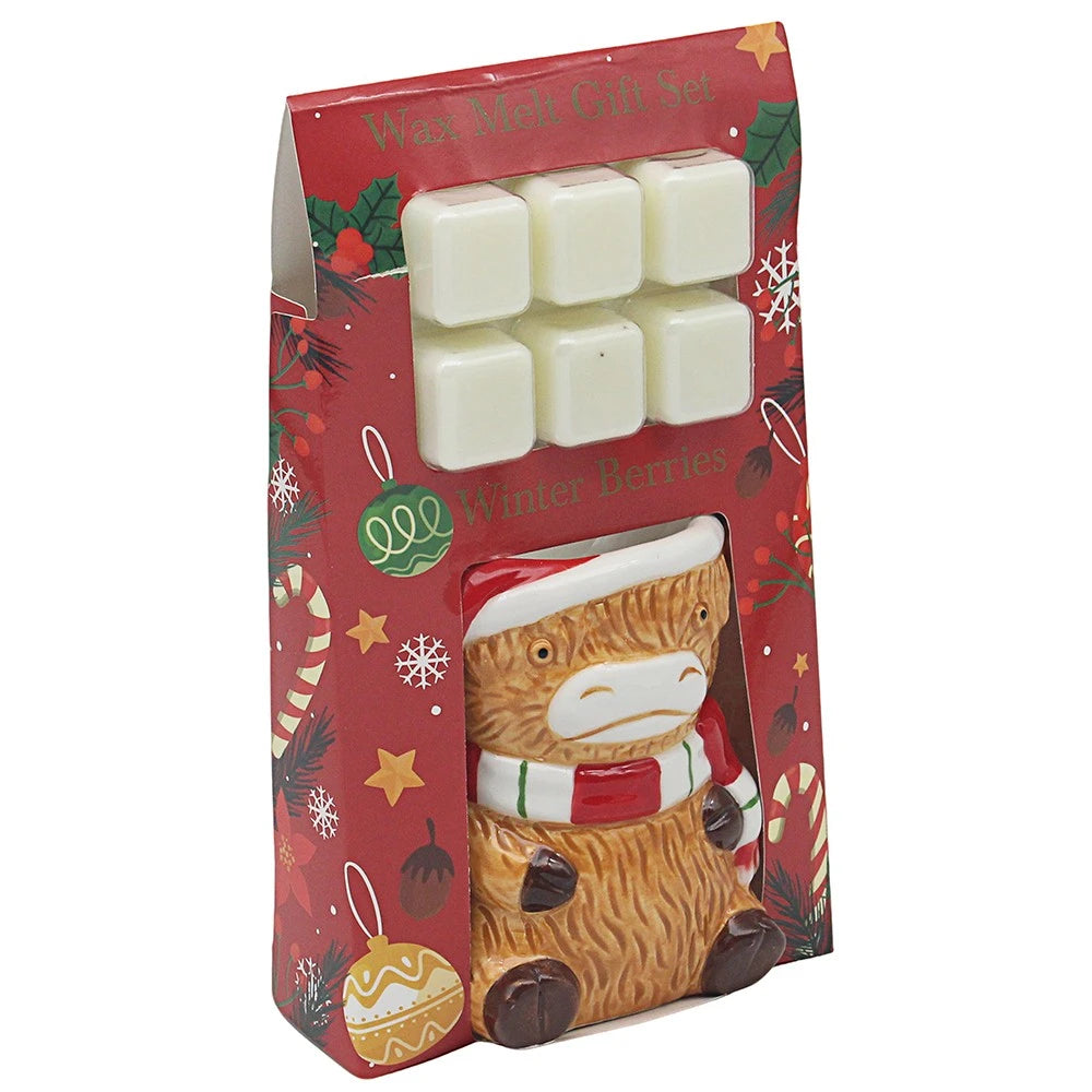 Maison Parfum 'Winter Berries' scented Wax Melts gift set with seasonal burner