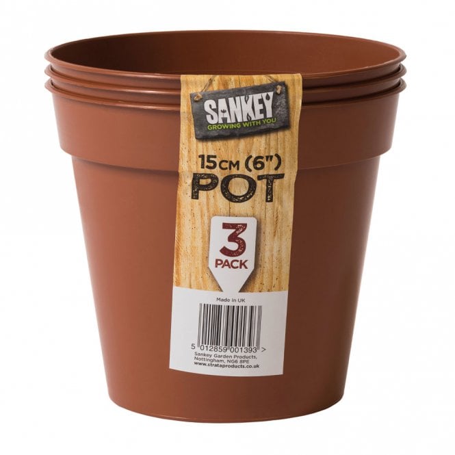 Strata Terracotta Grow Pots - 15cm - 3pcs