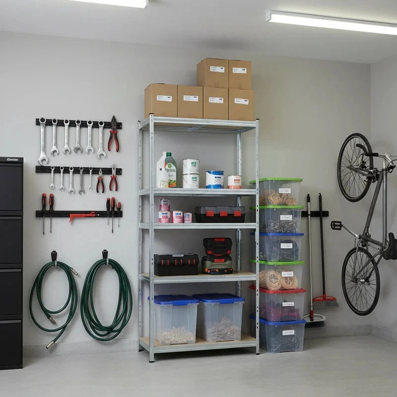 5-Tier Steel Shelving - 180cm x 90cm x 40cm (175kg per shelf)