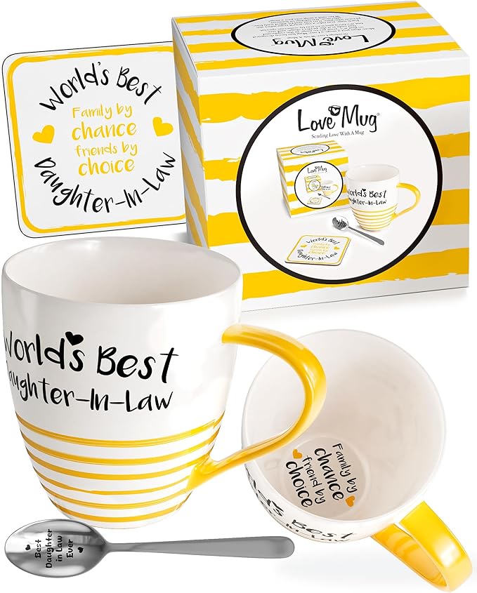 Love Mug®: Thanks for Bee-ing an Amazing Daughter-in-Law Mug, Coaster and Spoon Gift Set