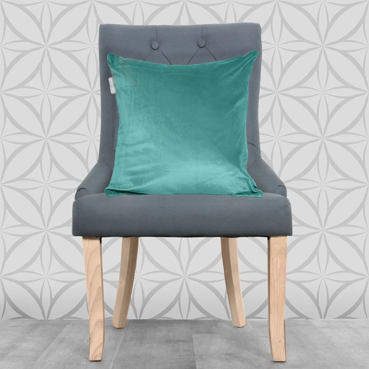 Lisa Pryde Luxury Velvet Cushion with duck feather insert - Teal