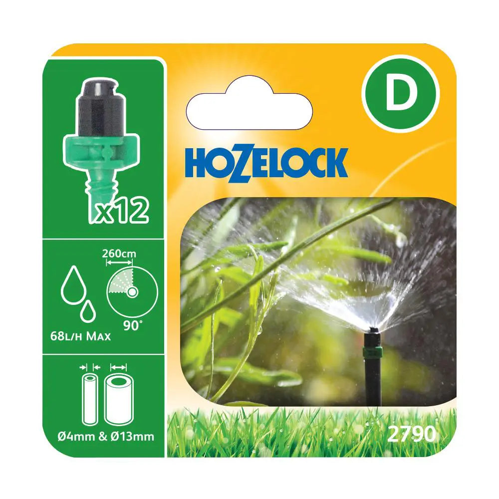 Hozelock 2790 90° Micro Sprinkler 4mm & 13mm - Pack of 12