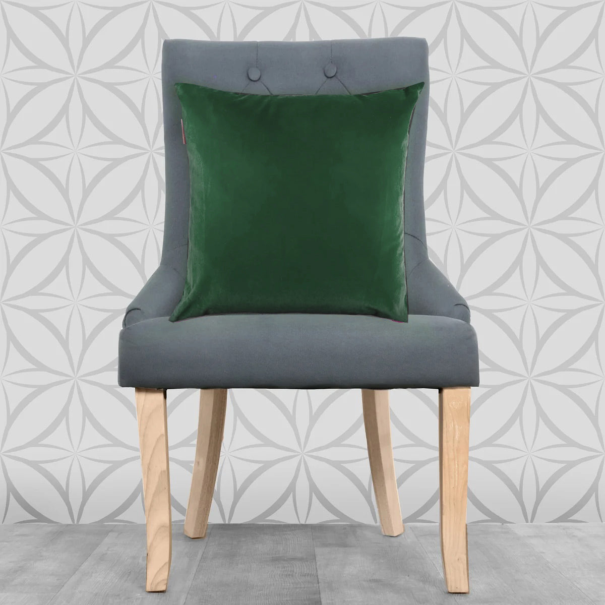 Lisa Pryde Luxury Velvet Cushion with duck feather insert - Christmas Green