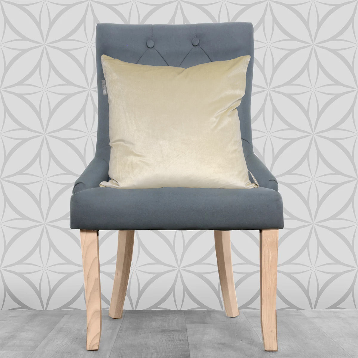 Lisa Pryde Luxury Velvet Cushion with Duck Feather Insert - Ivory