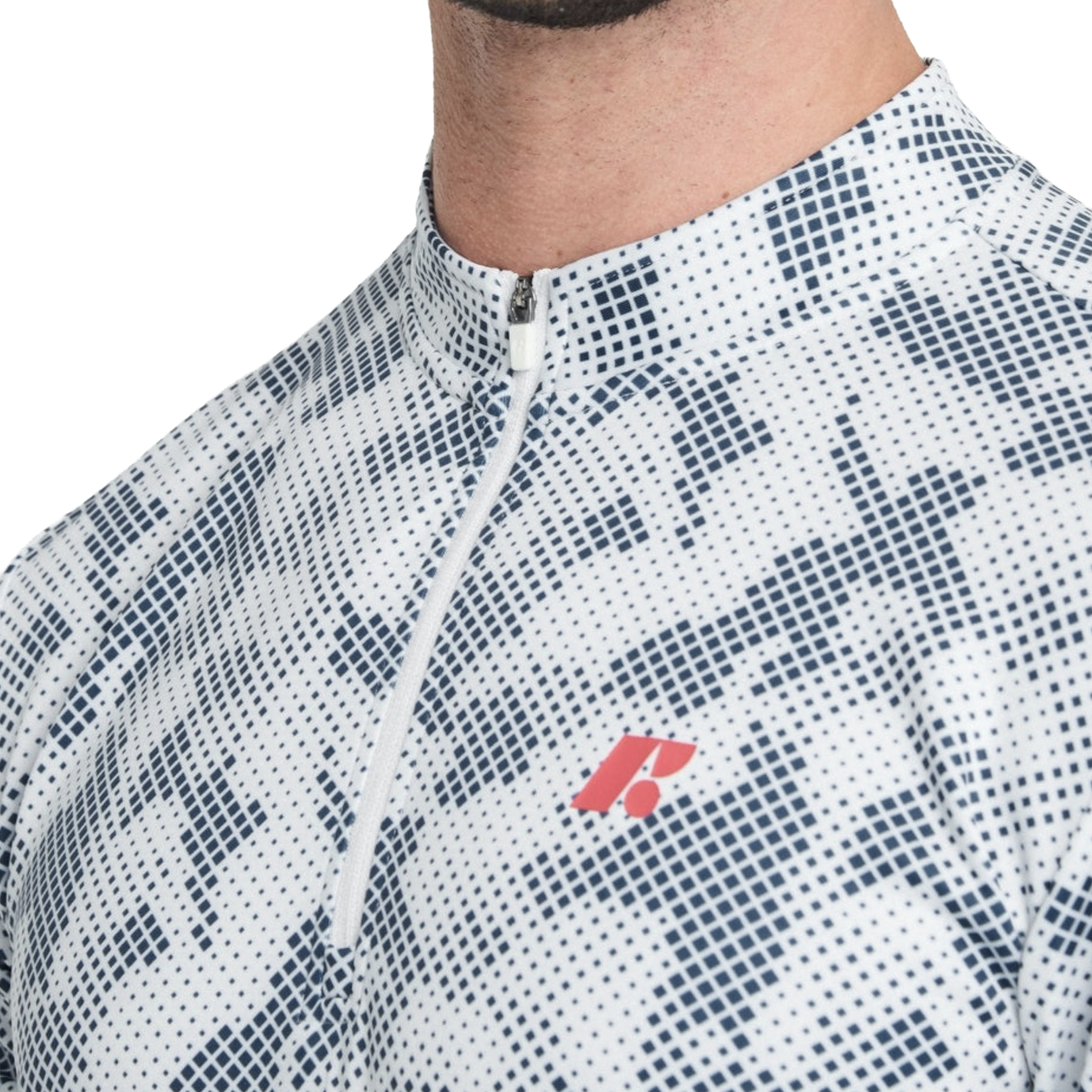 Men's Short Sleeve Mid-Collar Zip Up Sport Shirt FP4