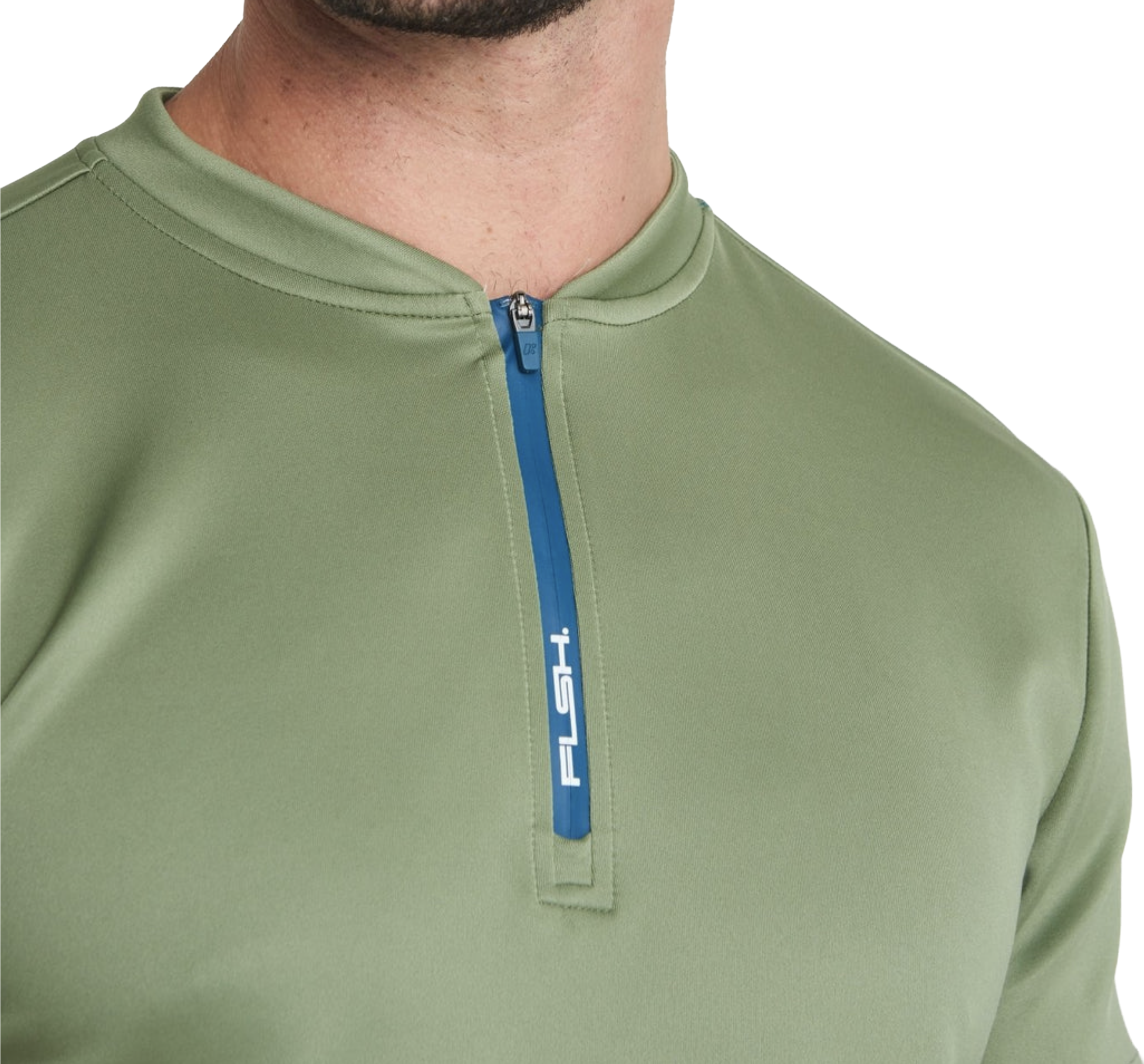 Men's Short Sleeve Low-Collar Zip Up Sport Shirt FP1