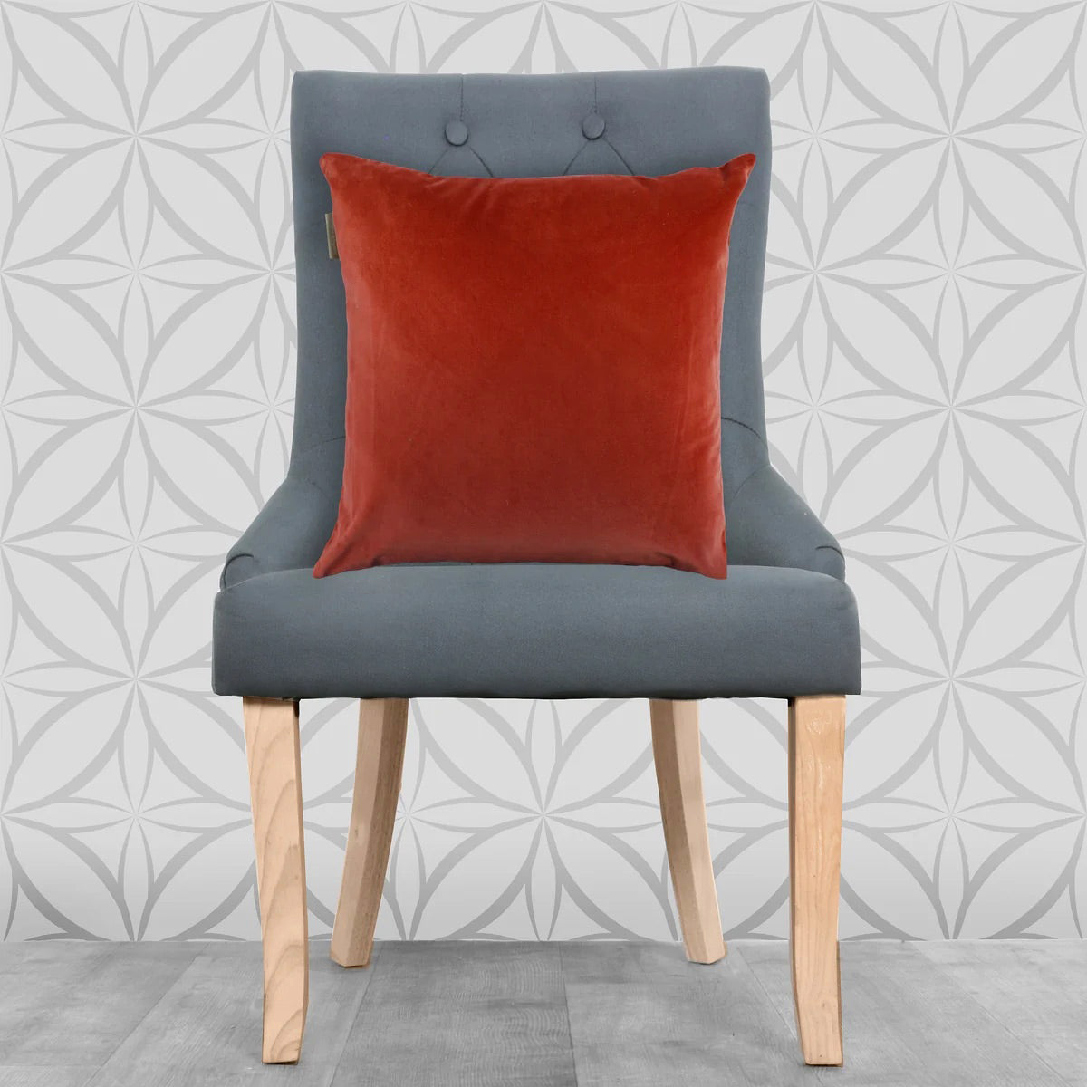 Lisa Pryde Luxury Velvet Cushion with duck feather insert - Brick Red