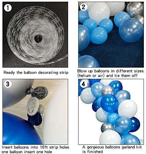 Balloon Arch Kit with pump - Blue and White