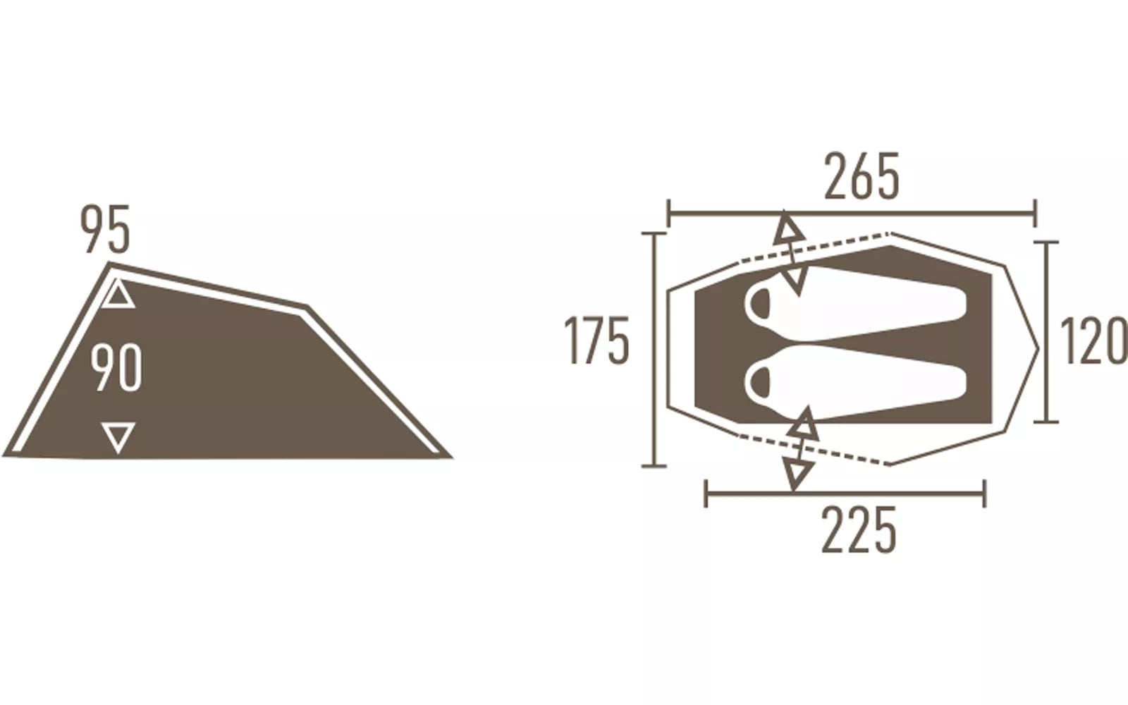 Tambu Natuna - 2 Person Trekking Tunnel Tent - Brown - 56% OFF