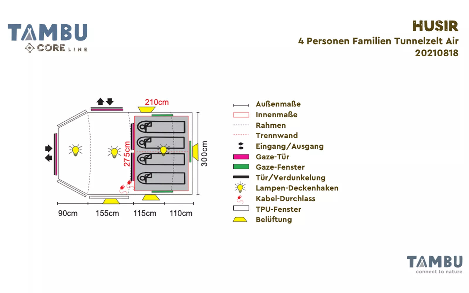 Tambu Husir - 4 Person Tunnel Air Tent - 61% OFF