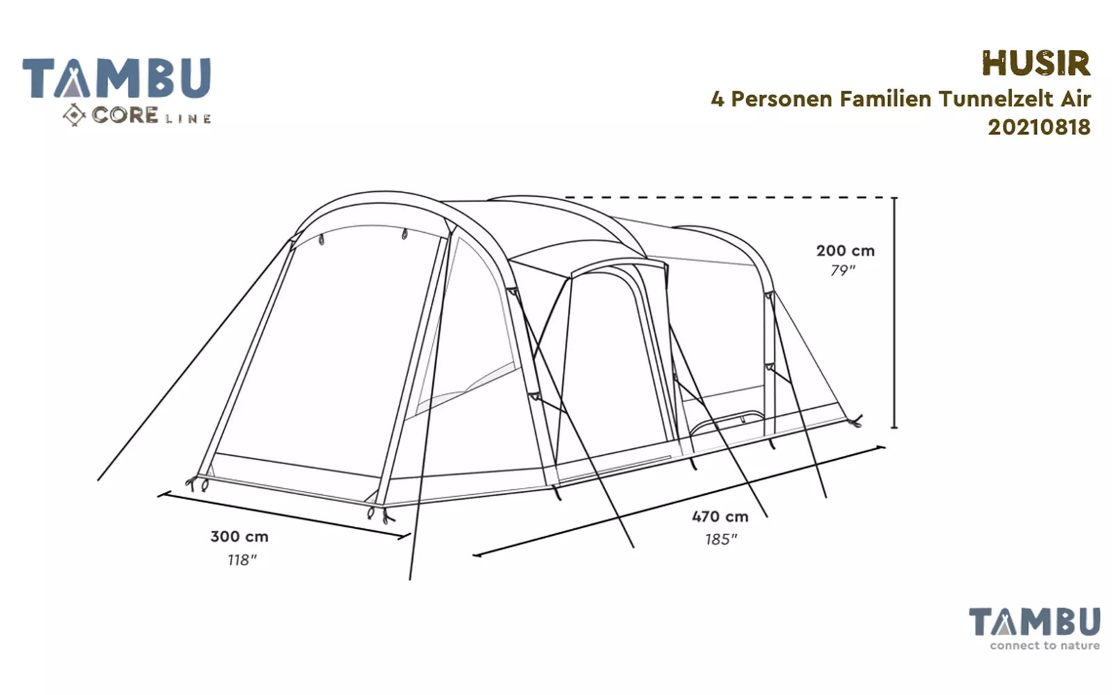 Tambu Husir - 4 Person Tunnel Air Tent