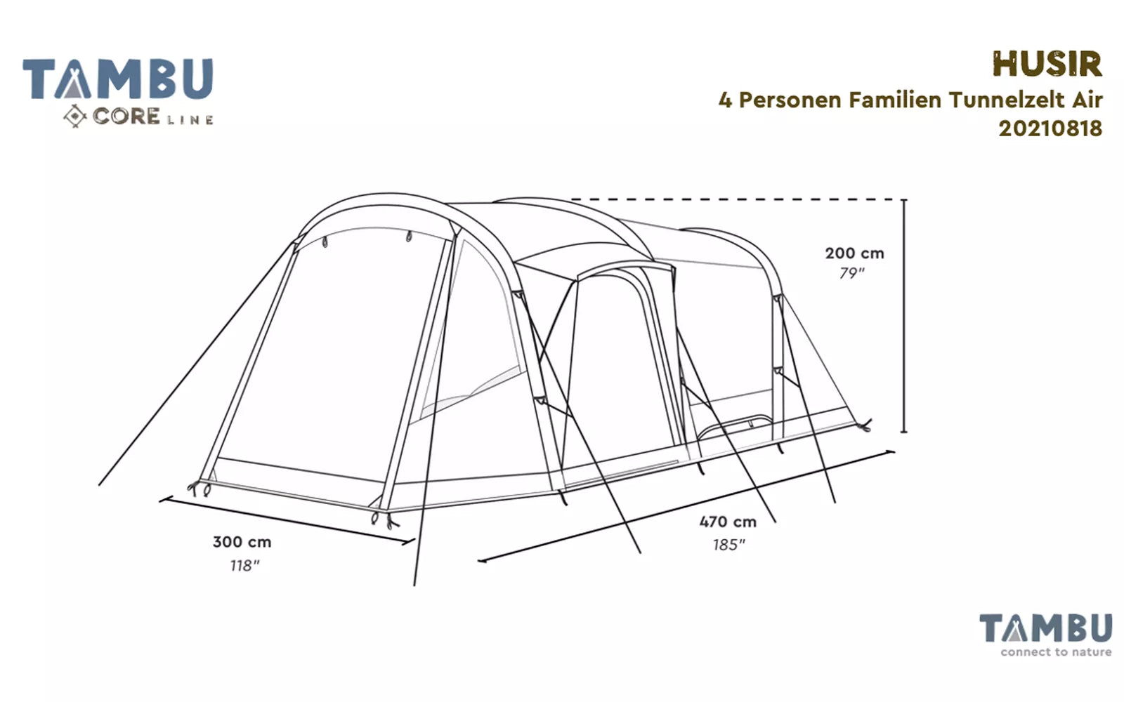 Tambu Husir - 4 Person Tunnel Air Tent - 61% OFF