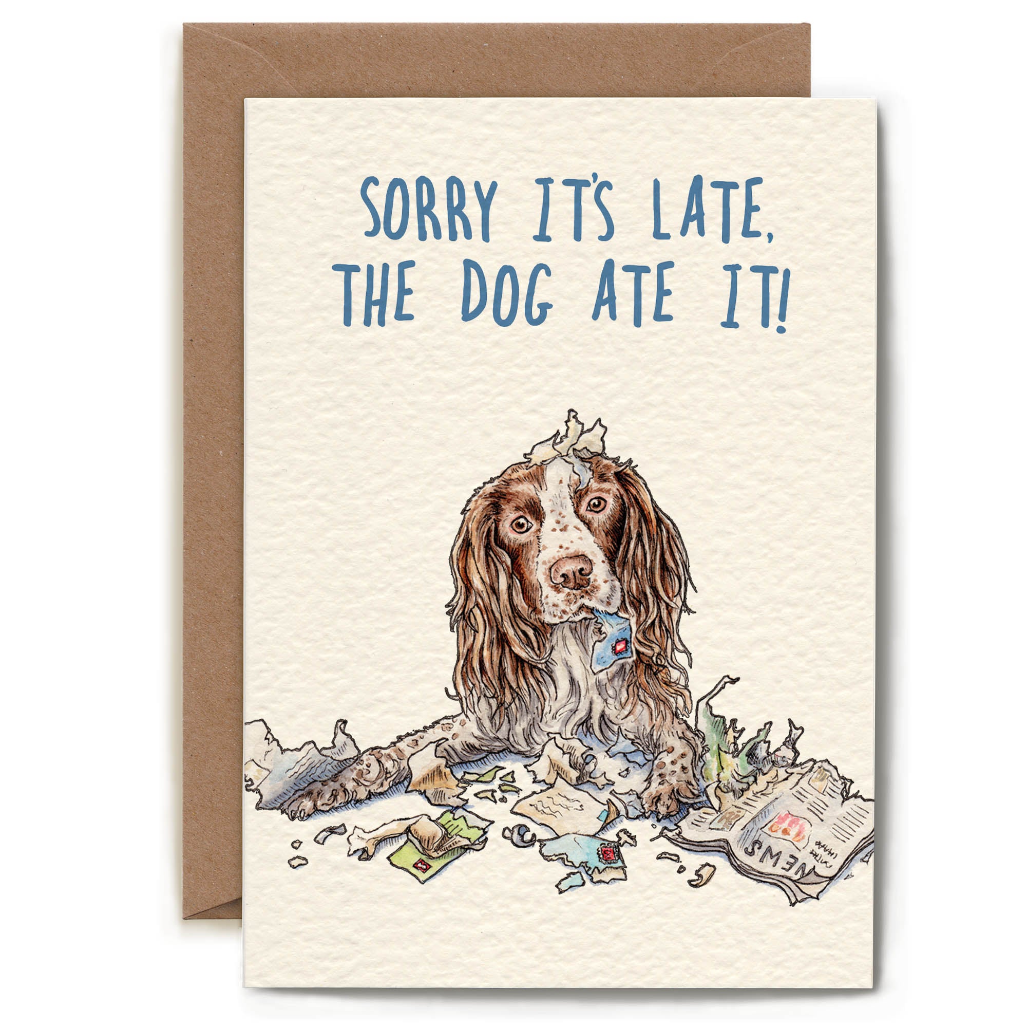 Late Spaniel Card by Bewilderbeest