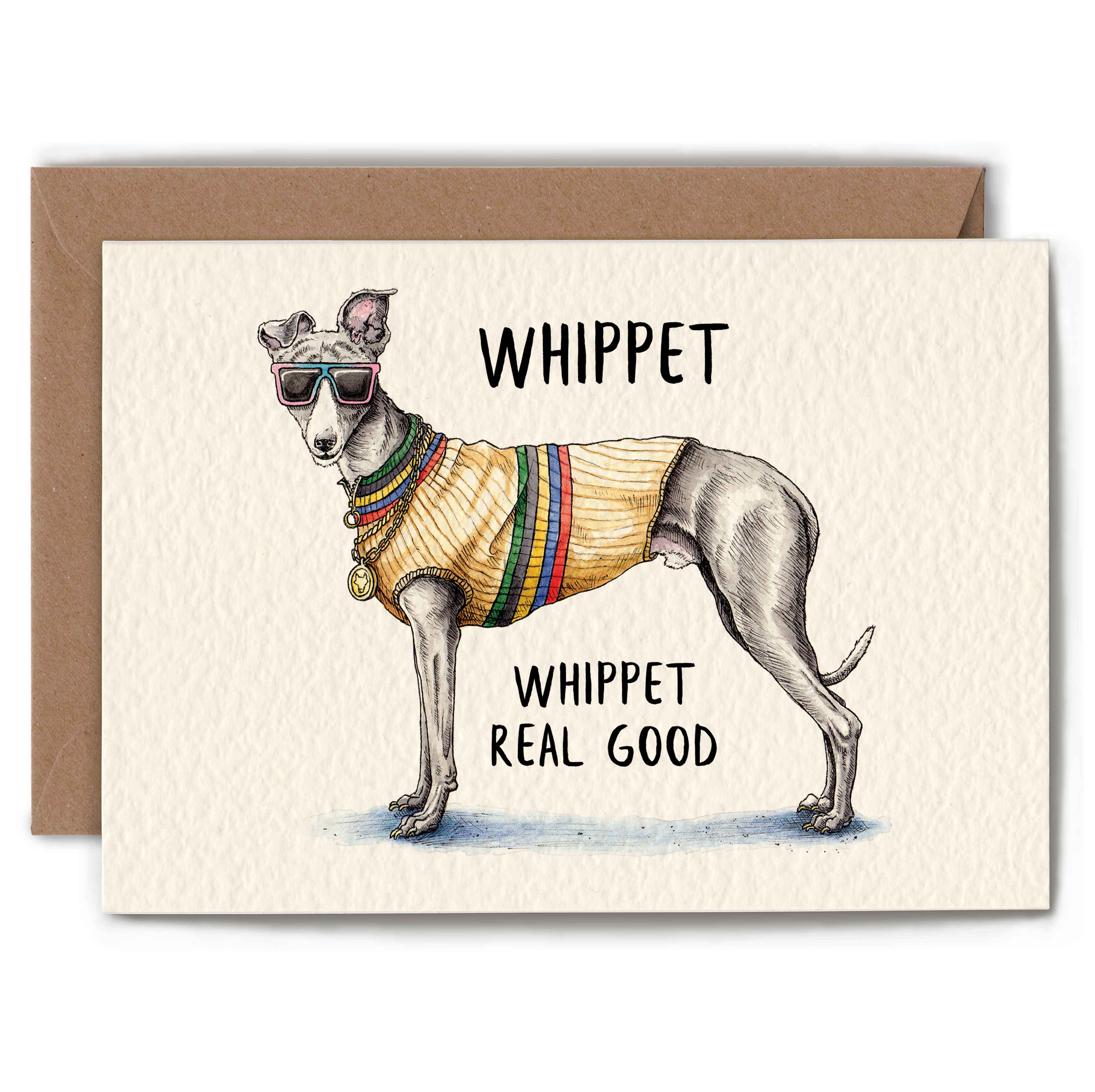 Whippet Card by Bewilderbeest