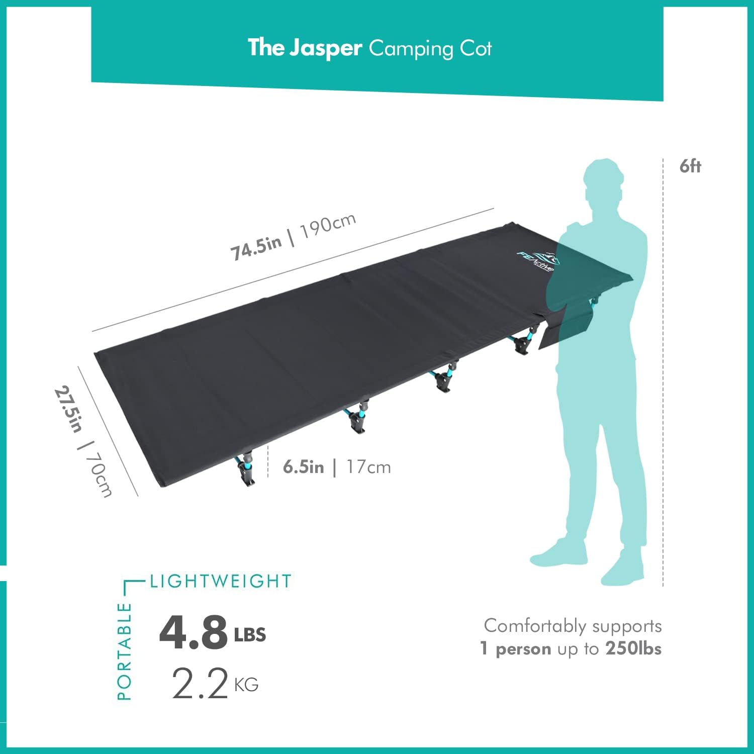 FE Active The Jasper Compact Camping Bed