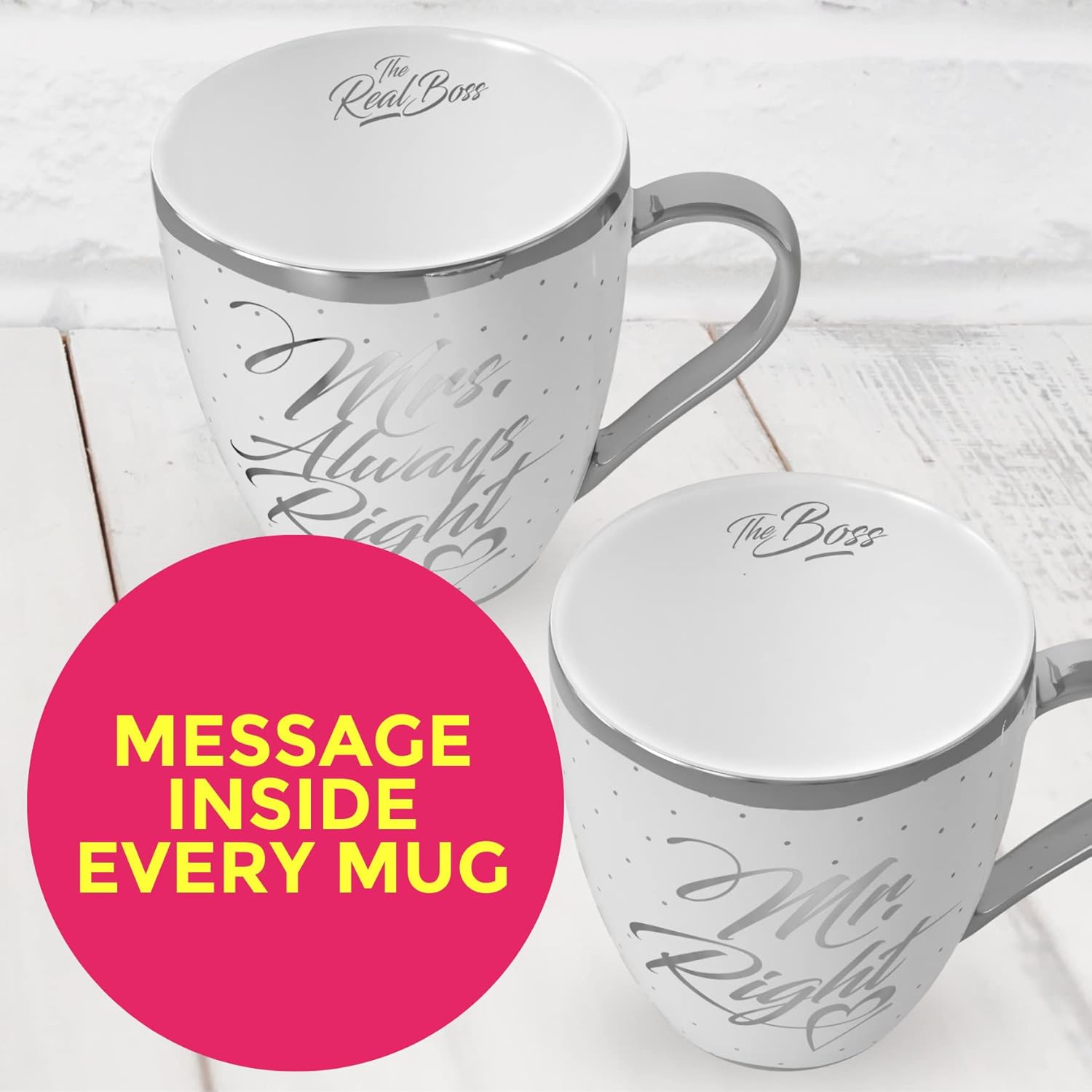 Love Mug®: Mr Right & Mrs Always Right Mugs Boxed Set
