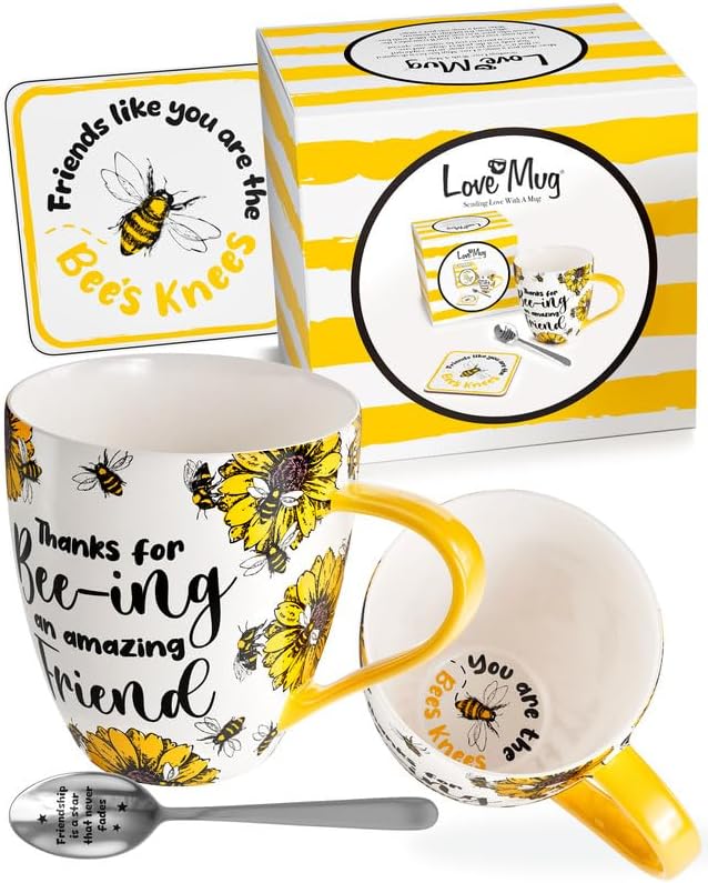 Love Mug®: Thanks for Bee-ing an Amazing Friend Mug, Coaster and Spoon Gift Set
