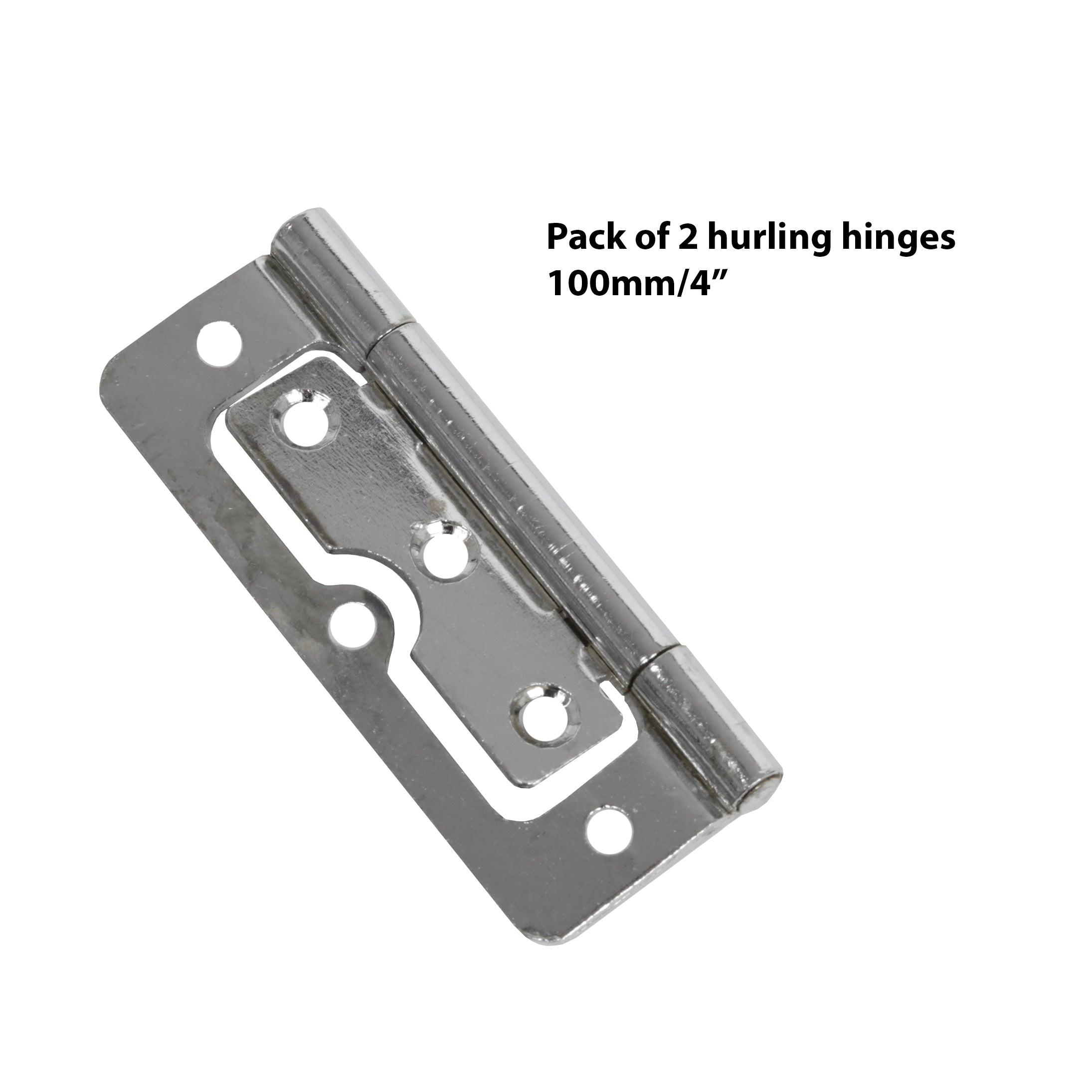 Hurling Hinge Polished Chrome - Fixed Pin 100mm (4")