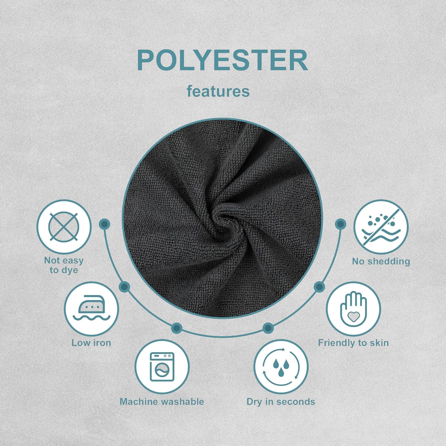 Winthome Super Absorbent Dog Drying Microfiber Towel Grey