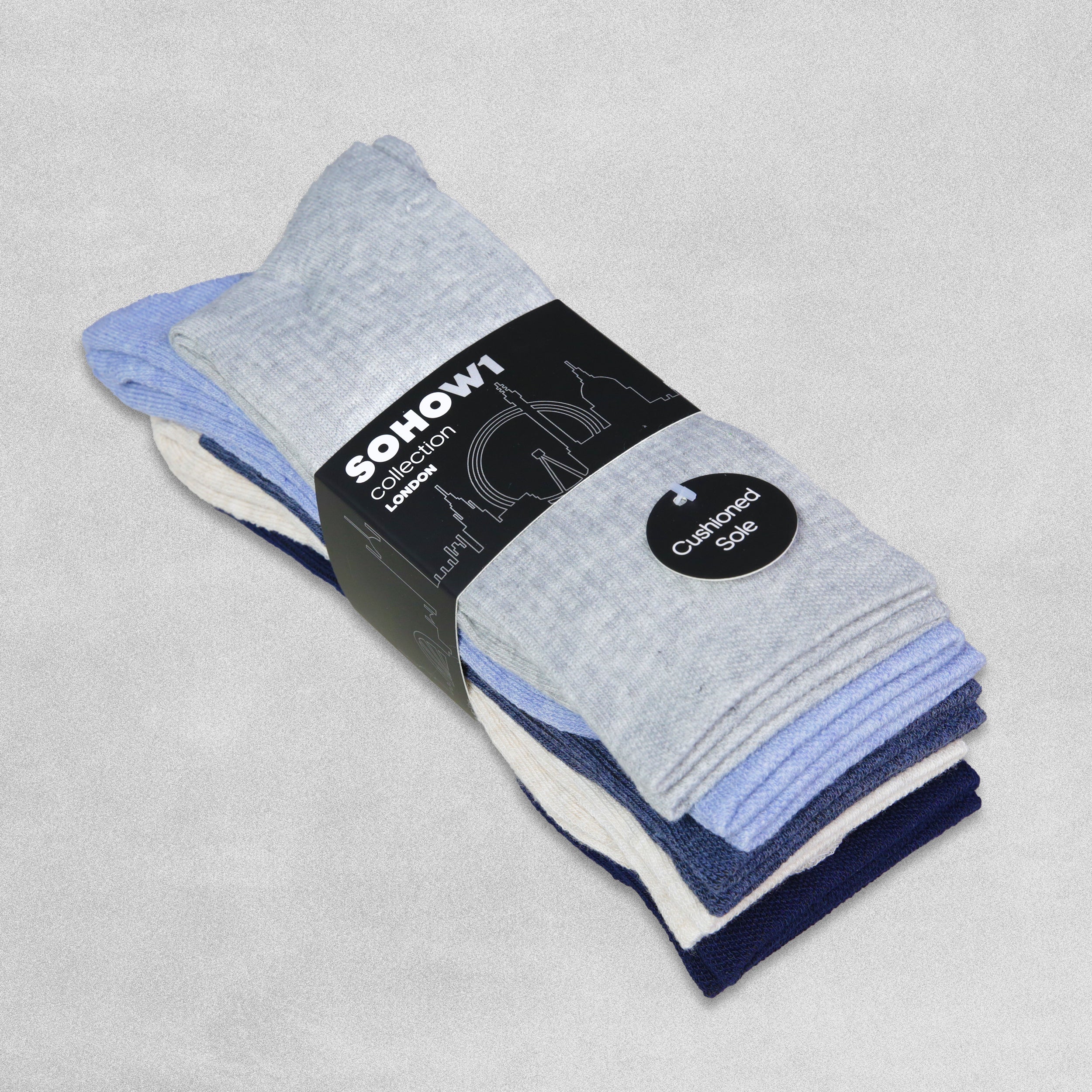 SOHOW1 - Mens Crew Socks Assorted Colours Size 41-46 (UK 7-11) - 5 Pairs