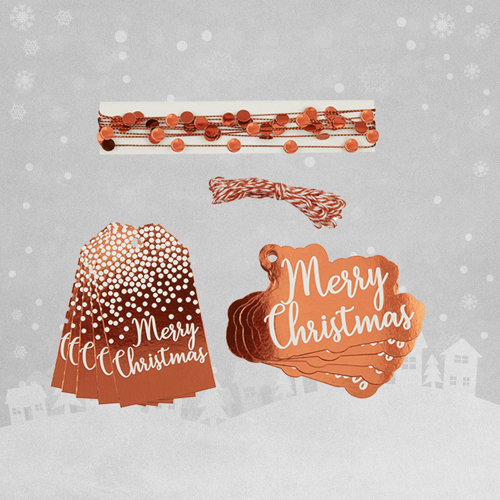 Rose Gold Christmas Gift Tag Pack