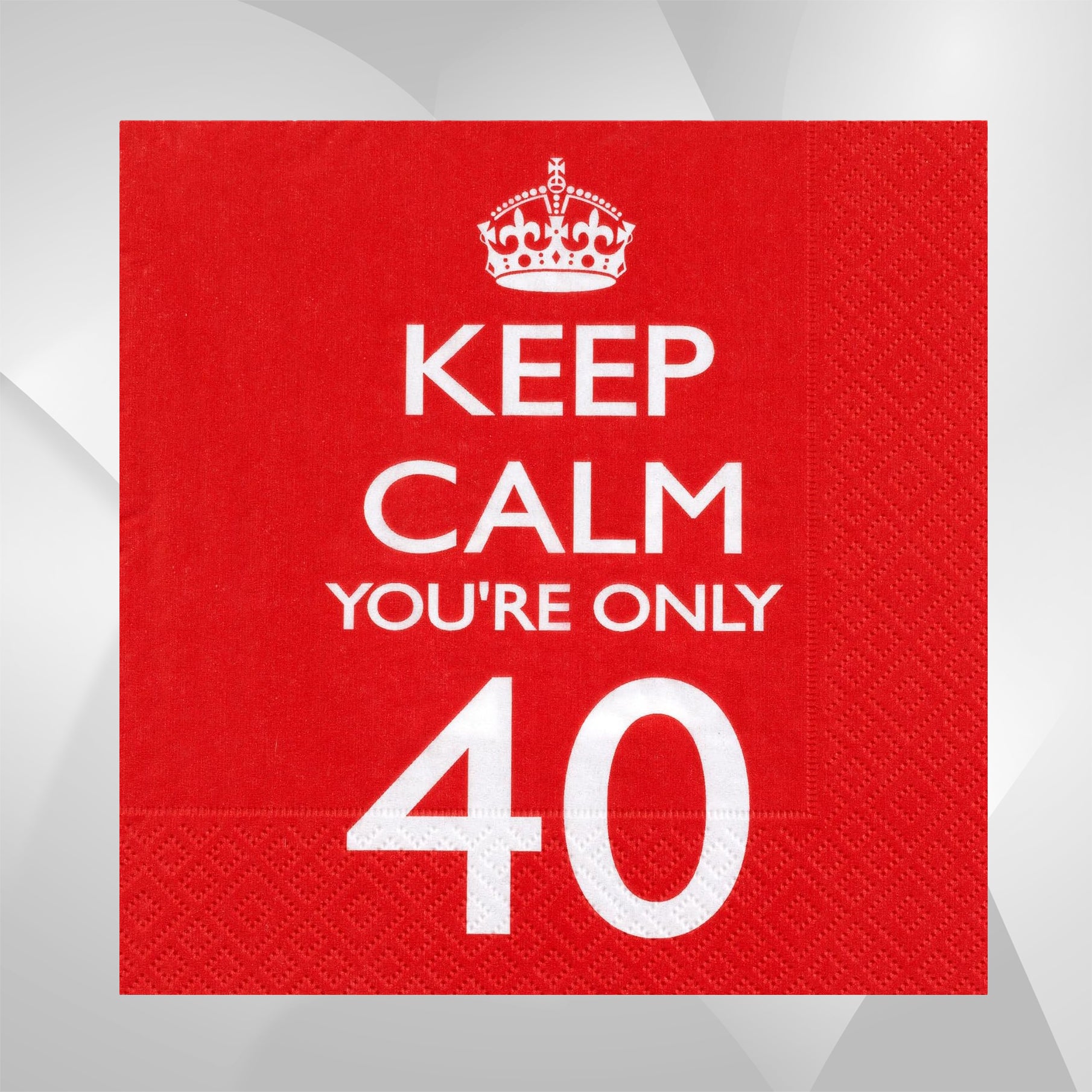 Keep Calm You're Only 40 Paper Napkins - Pack of 16