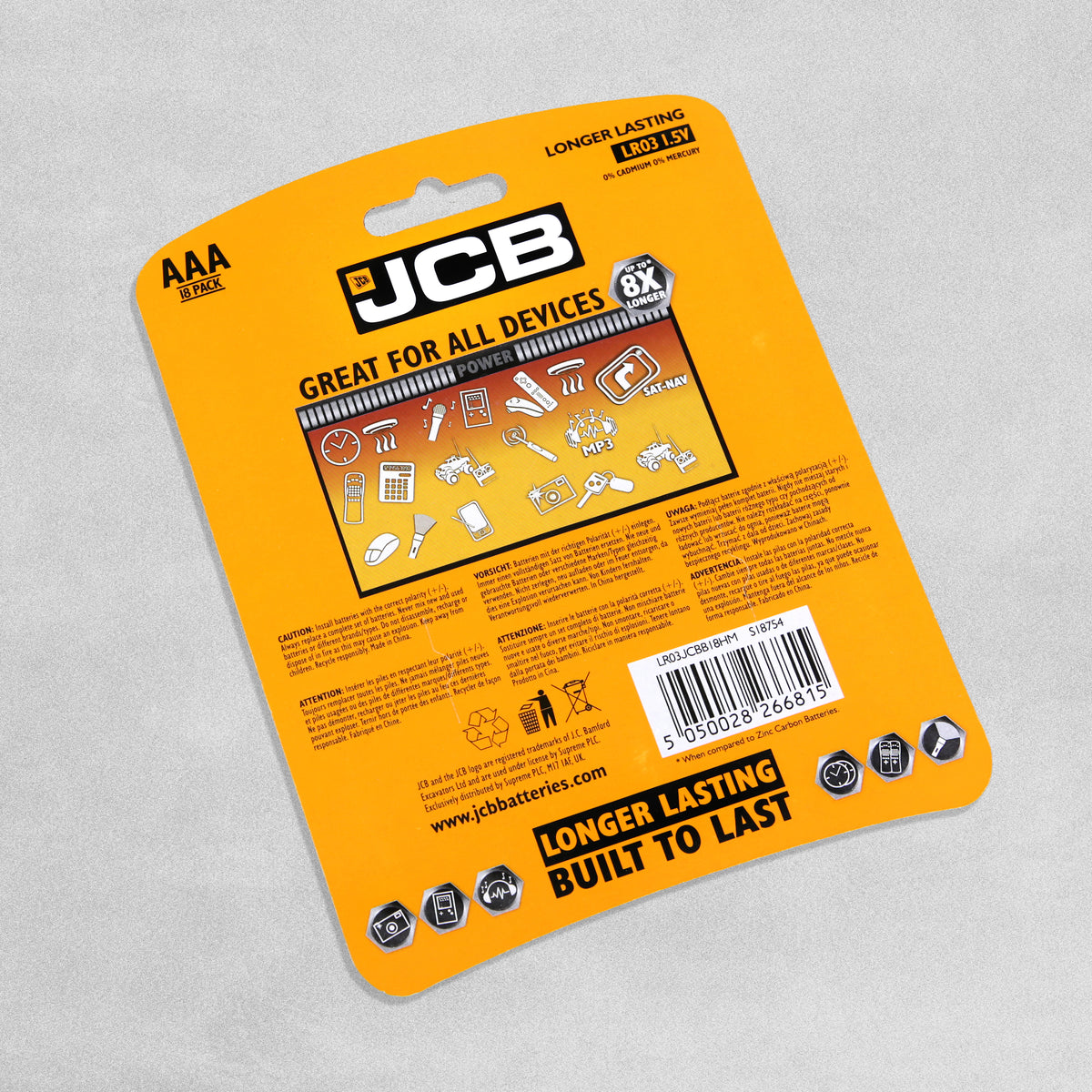 JCB Ultra Alkaline AAA - 18 Pack
