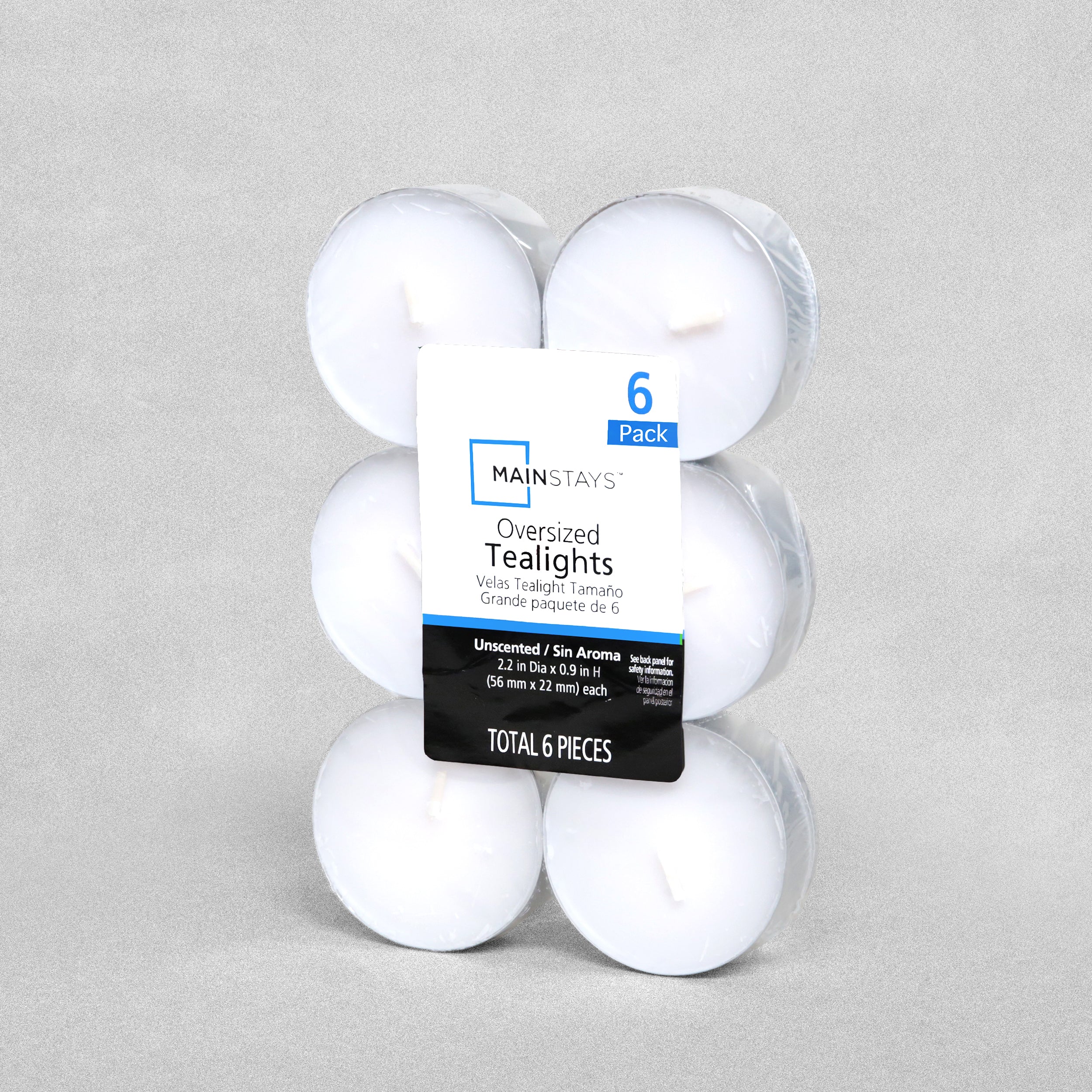 Oversized Unscented Tealights - Random Colour - 6pcs