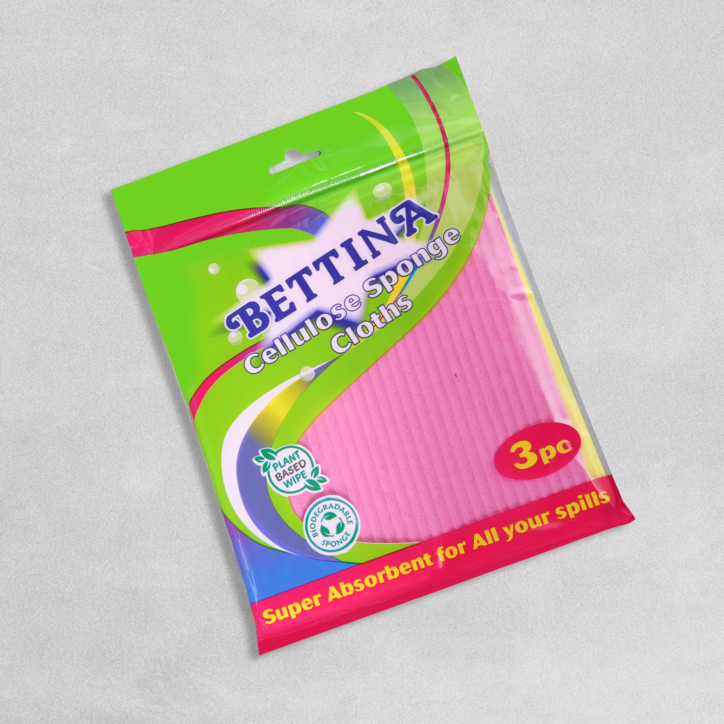 Bettina Cellulose Sponge Cloths - Pack of 3