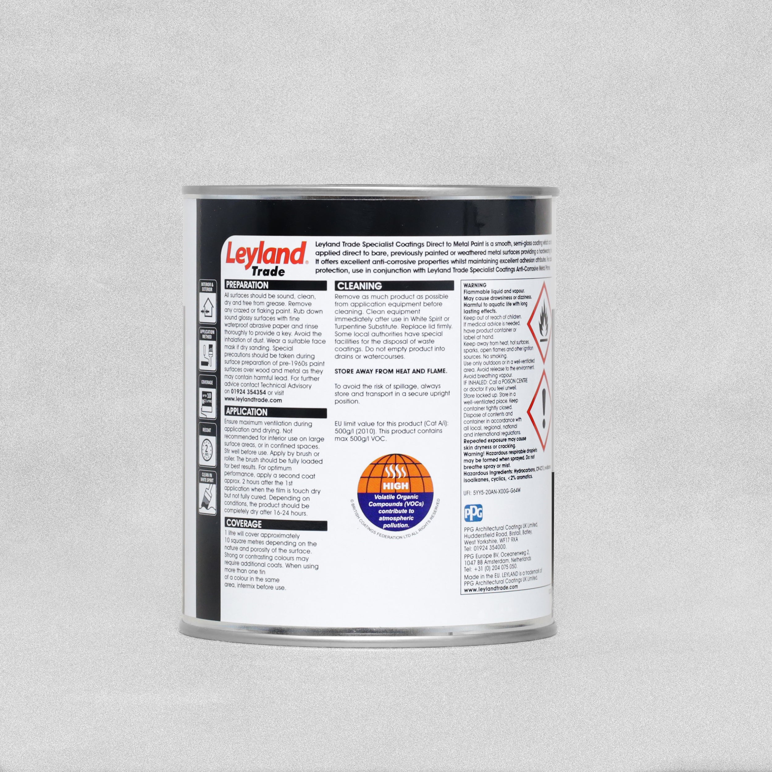 Leyland Trade Specialist Coatings Direct to Metal Paint 750ml - Silver