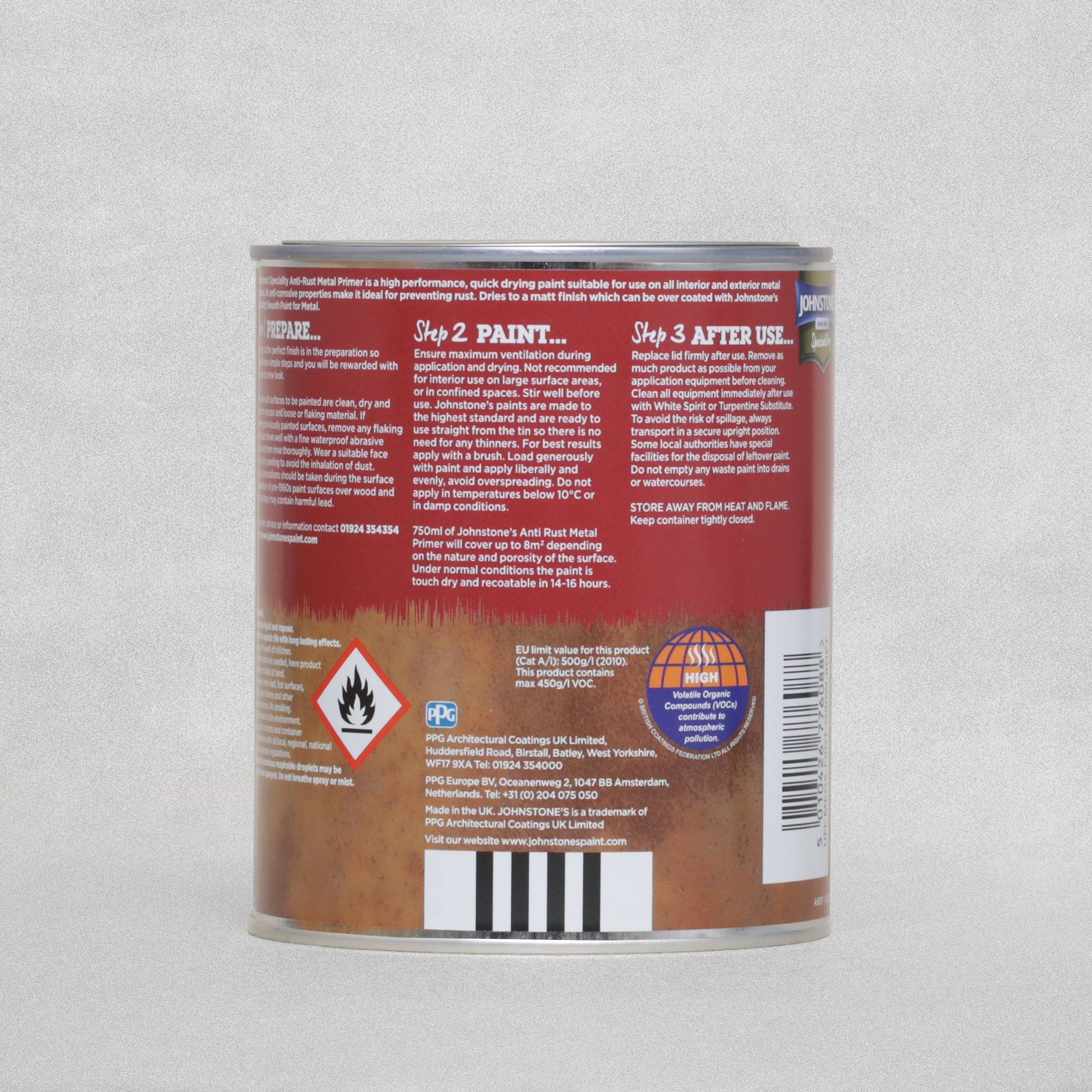 Johnstone's Speciality Anti-Rust Metal Primer Red Oxide - 750ml