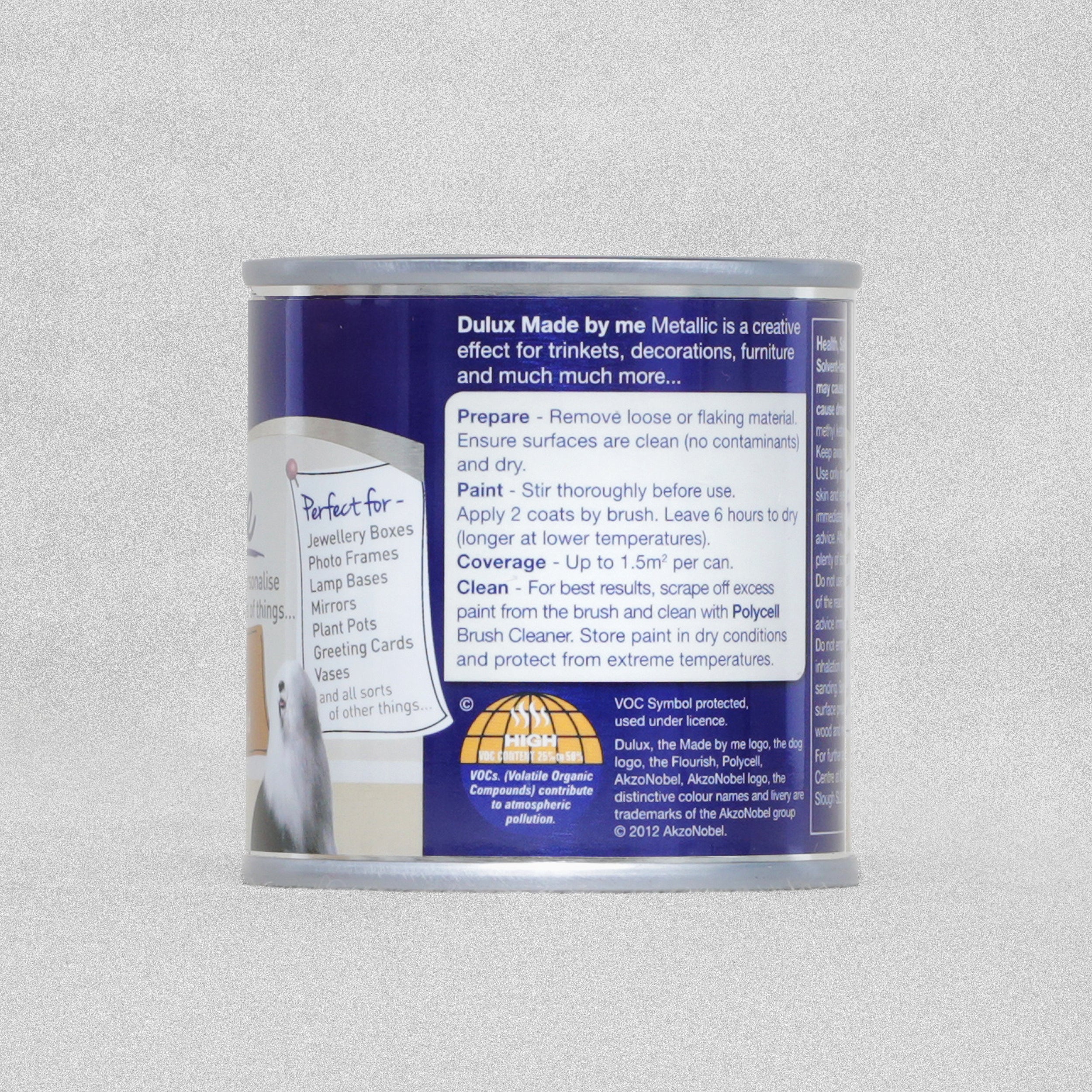 Dulux Made By Me Hobby & Craft Paint 125ml - Metallic Stunning Silver