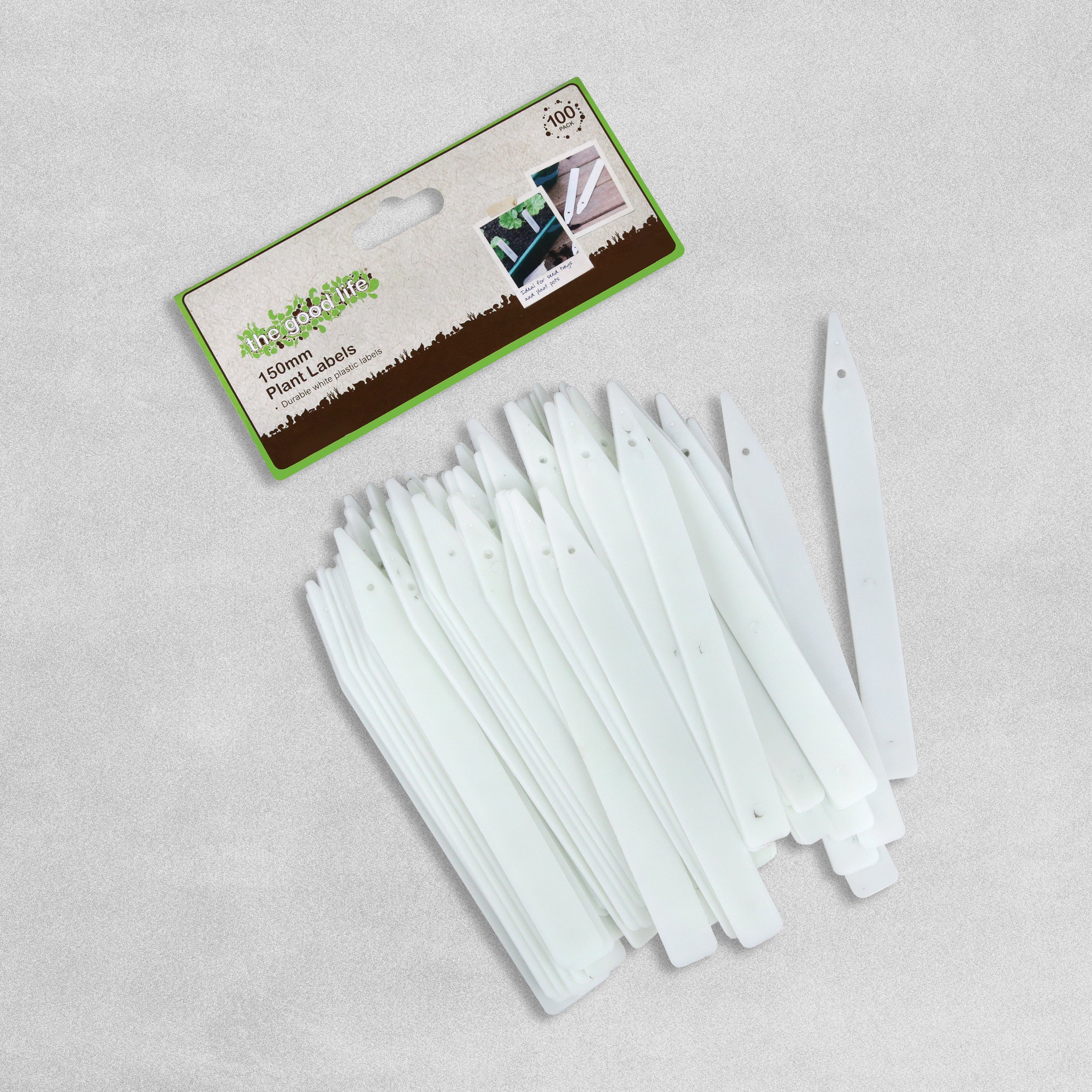 15cm (6″) White Plant Labels - Rigid Long Life Reusable - Pack of 100