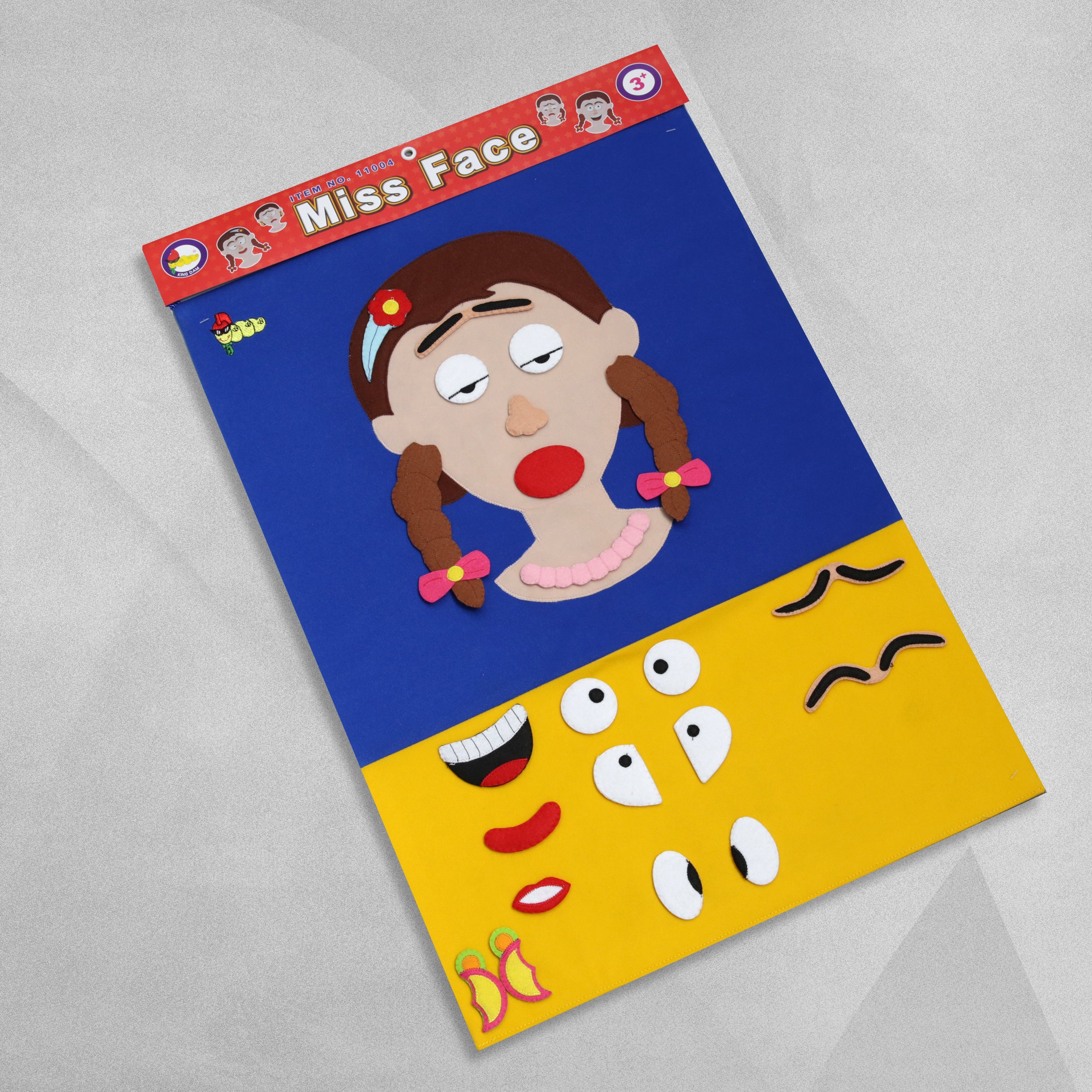 'Miss Face ' Wall Hanging felt activity kit with French words