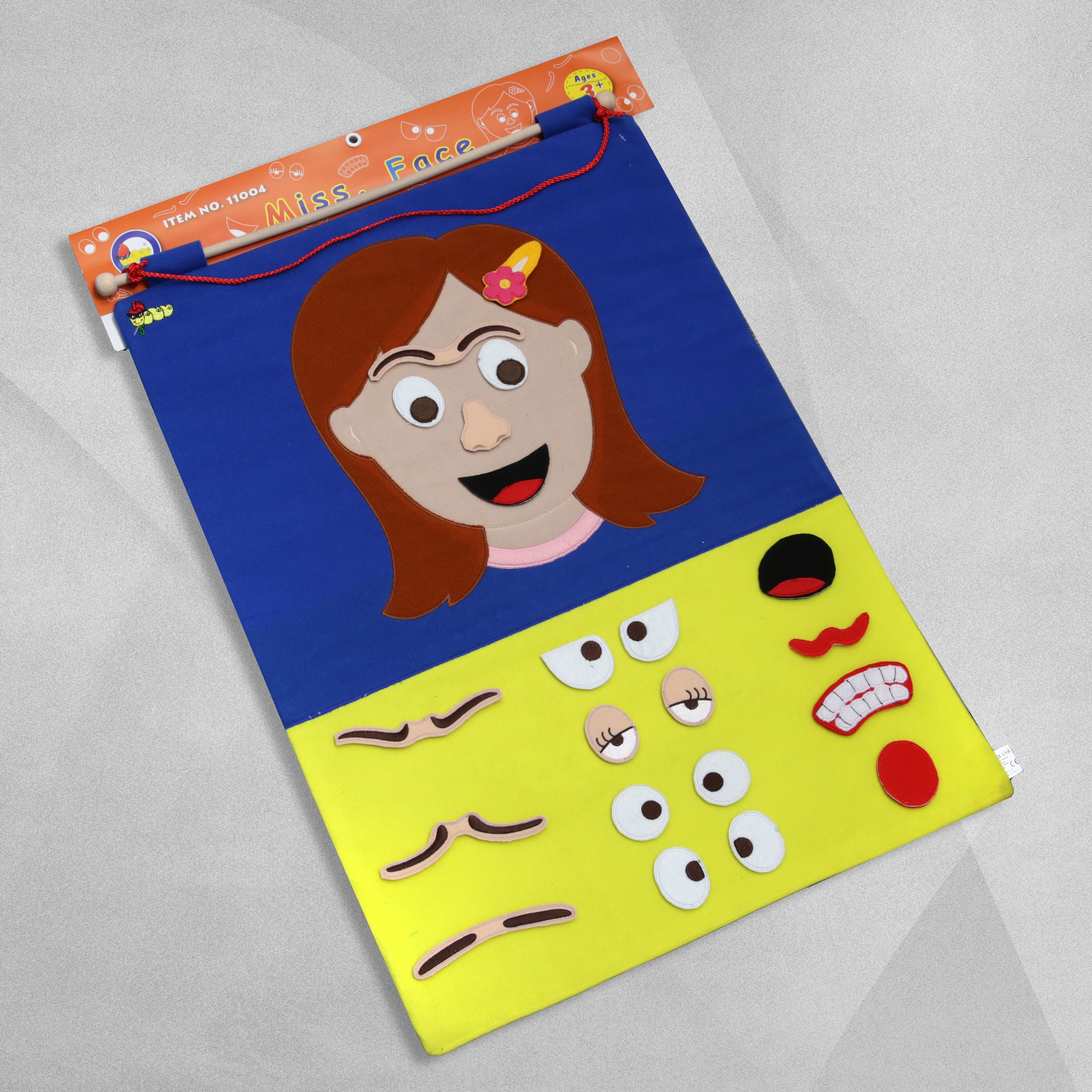 'Miss Face ' Wall Hanging felt activity kit with French words