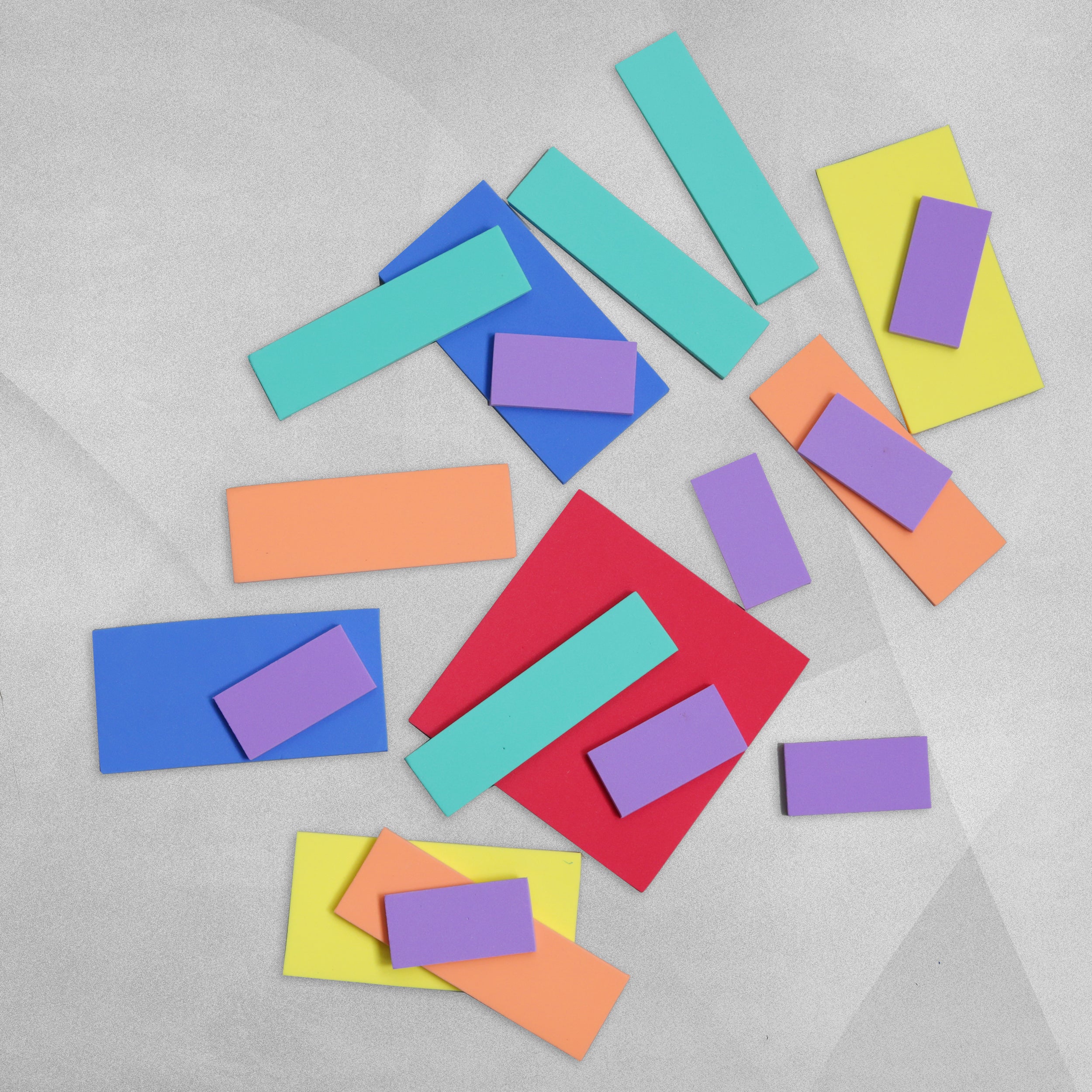 Foam Rectangular and Square Fraction Shapes x 6